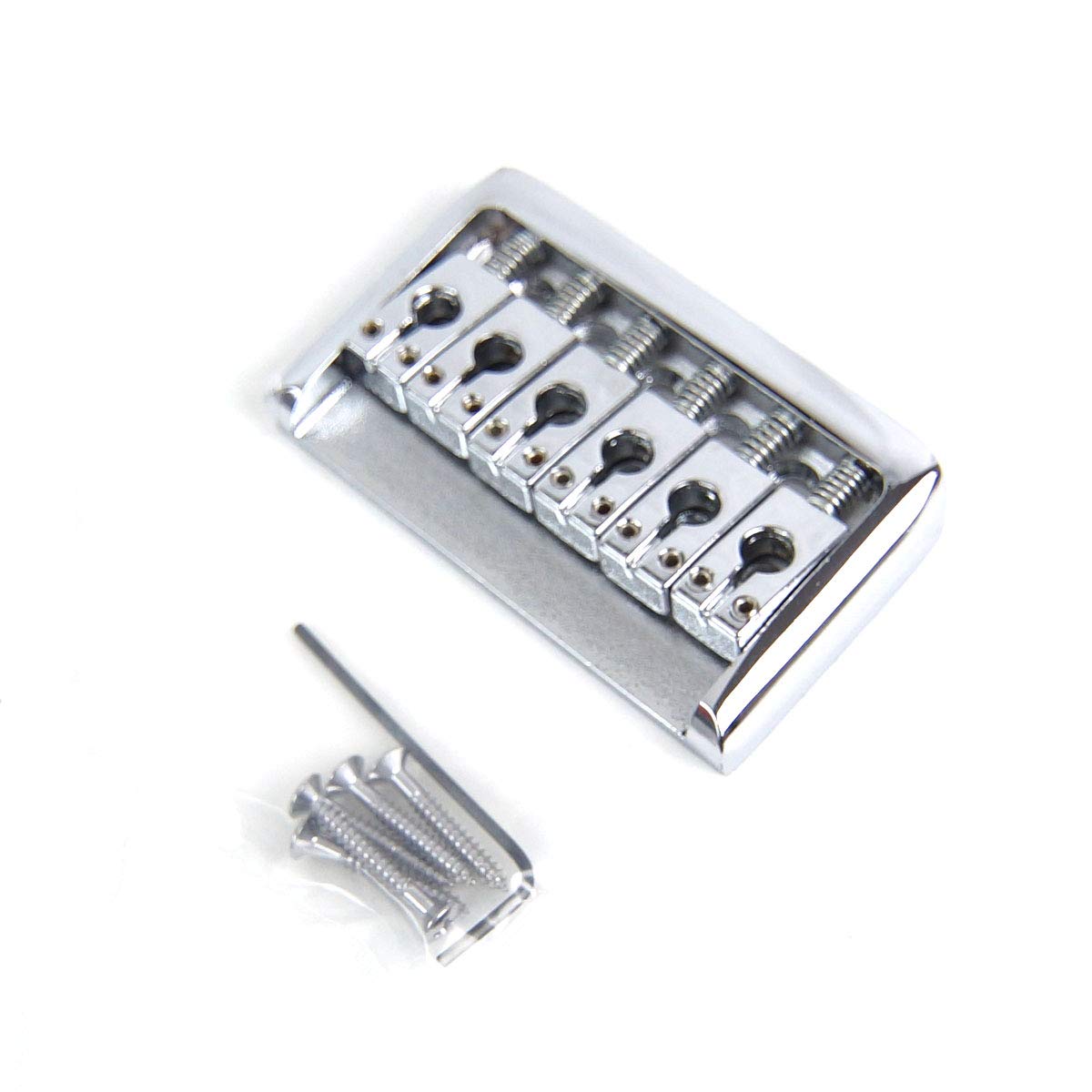 Premium Thick Non-Tremolo Electric Guitar Hardtail Bridge - 6-Saddle Chrome Finish for Rock, Blues & Metal Performances - Perfect for Stage, Studio & Home Practice