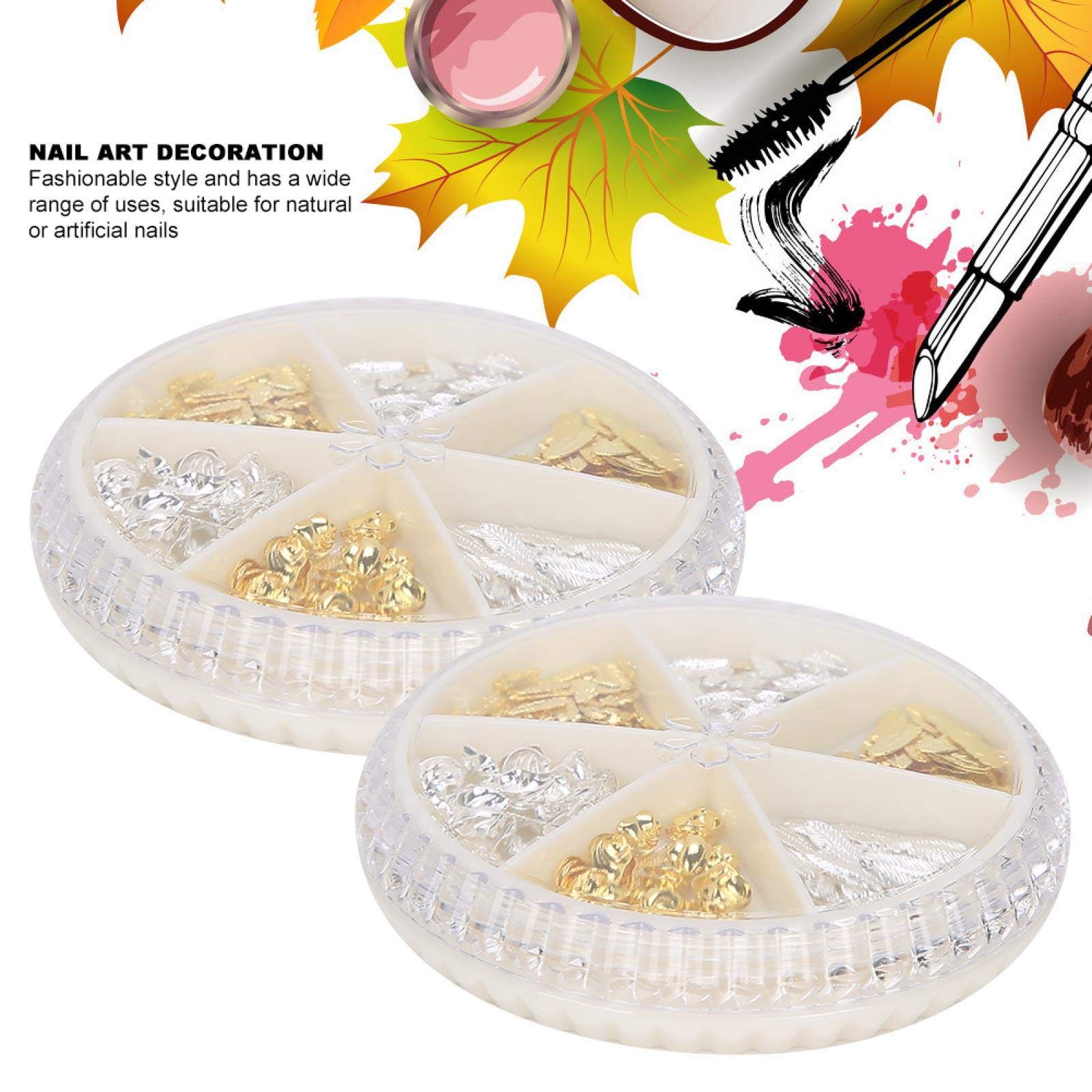 Professional Nail Art Decoration Kit - Gold & Silver Moon & Leaf Manicure Tools for Nail Salons & DIY at Home | Perfect for Nail Art Designs, Parties & Special Occasions