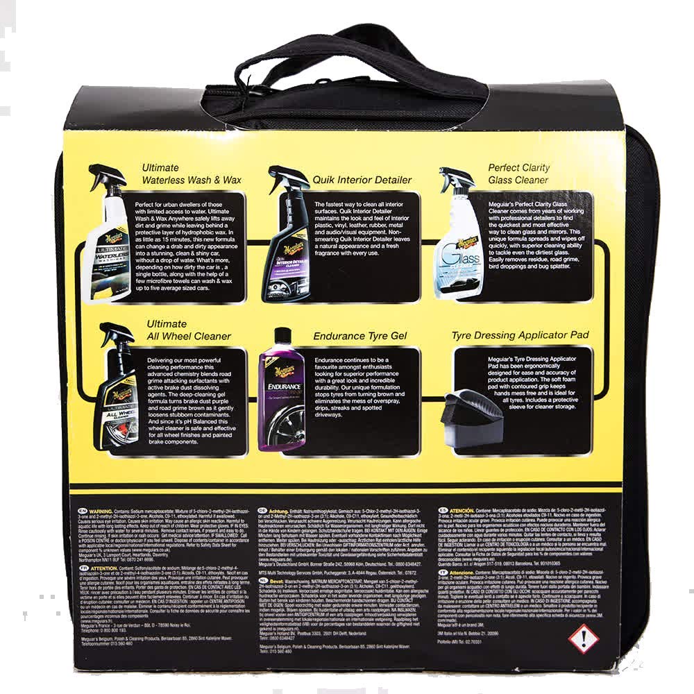 Meguiar's Complete Car Cleaning Kit - Wash, Wax, Wheel & Interior Detailing Kit with Storage Bag - Perfect for Car Wash, Waxing & Detailing at Home or Professional Use