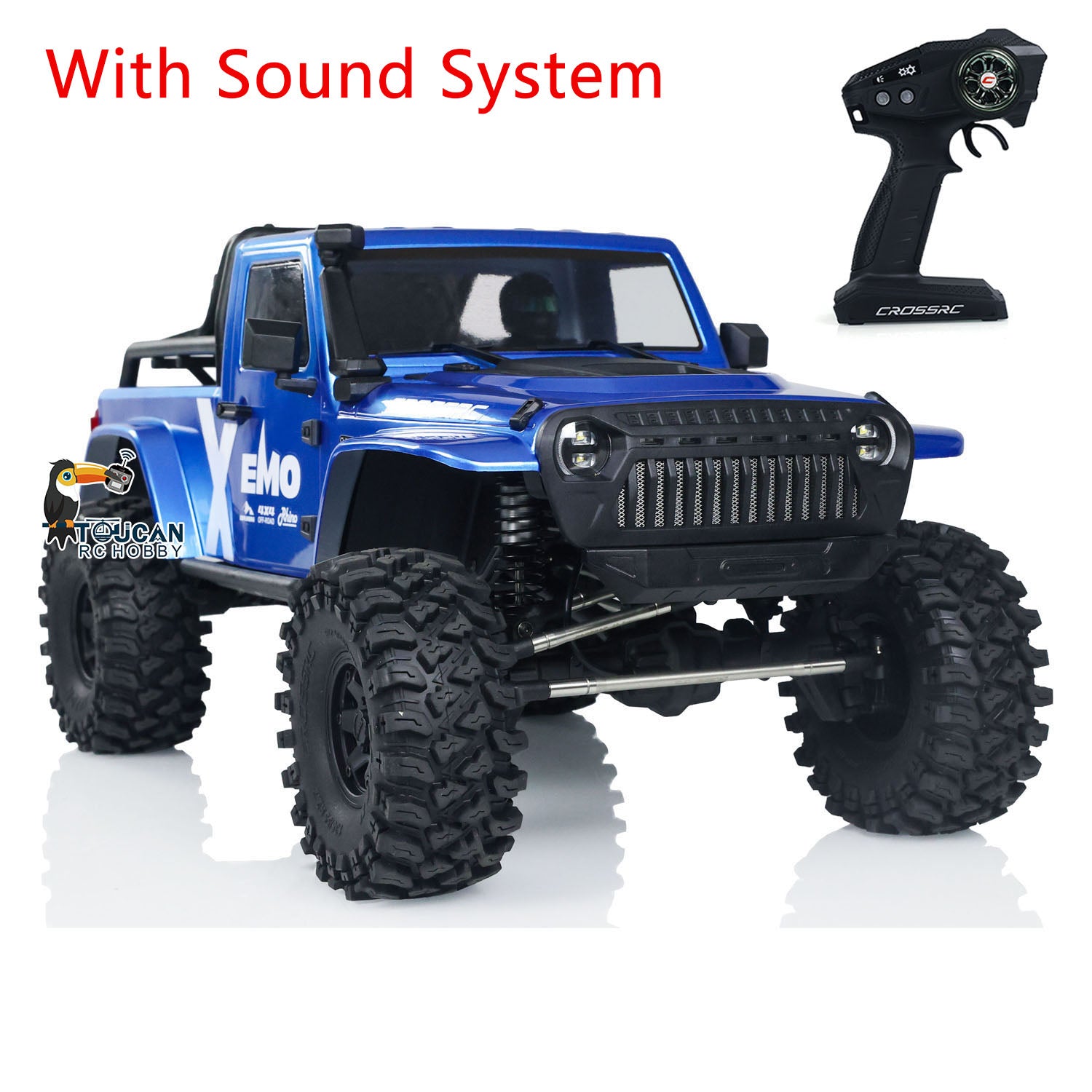 1/8 Scale CROSS RC EMOX 4WD Off-Road RC Crawler Truck with Light & Sound, 2-Speed Transmission - Ready-to-Run Hobby Grade Remote Control Car for Rock Crawling, Trail Adventures & Backyard Driving