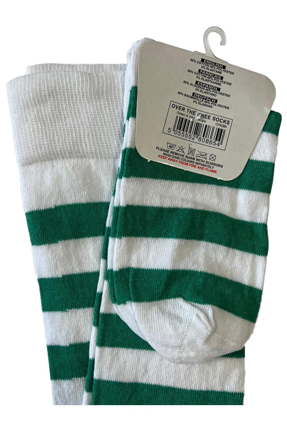 Women's Striped Over The Knee Socks - Thigh High Stretchy OTK Socks for Girls & Women - Fashionable Dress Socks for Cosplay, Halloween, and Winter Outfits