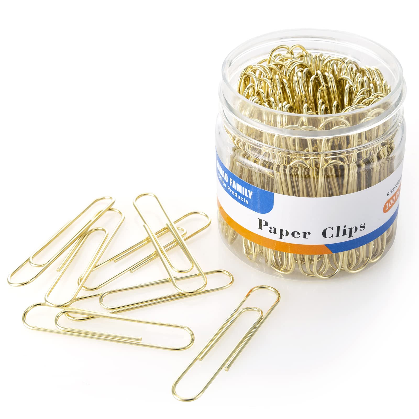 Large Gold Jumbo Paper Clips 2 Inch - 100 Pack for Office & School Use