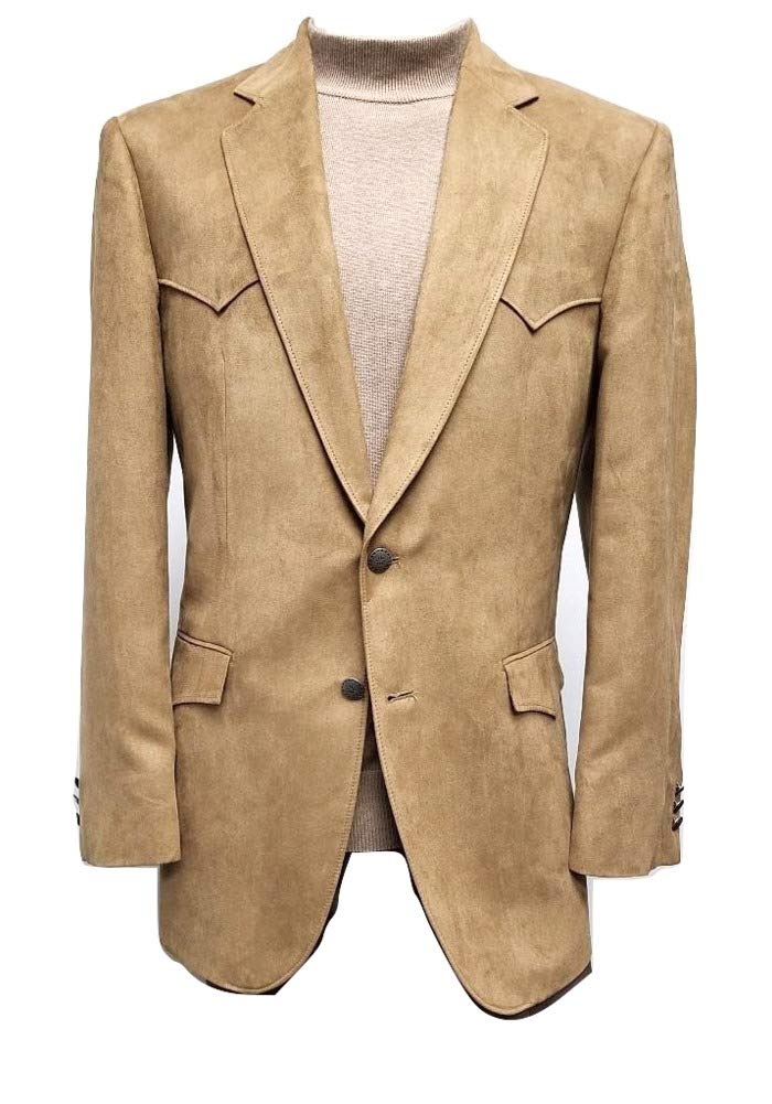 Classic Microsuede Soft Touch Western Blazer for Men - Regular & Big & Tall Sizes up to 56 (Short/Regular/Long) - Perfect for Cowboy Rodeo, Country Weddings & Western Events
