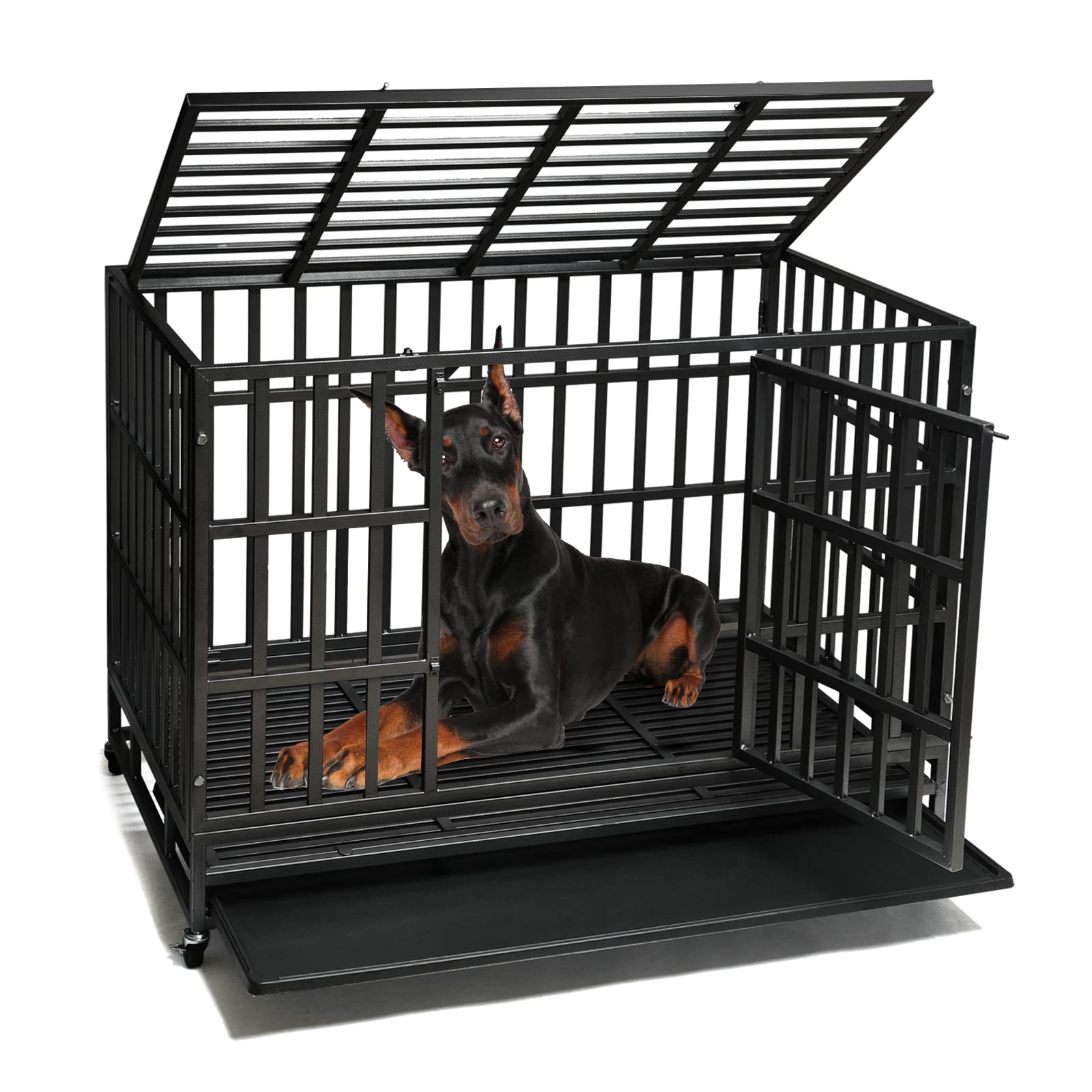 Premium Heavy Duty Dog Crate Cage - Extra Large 48
