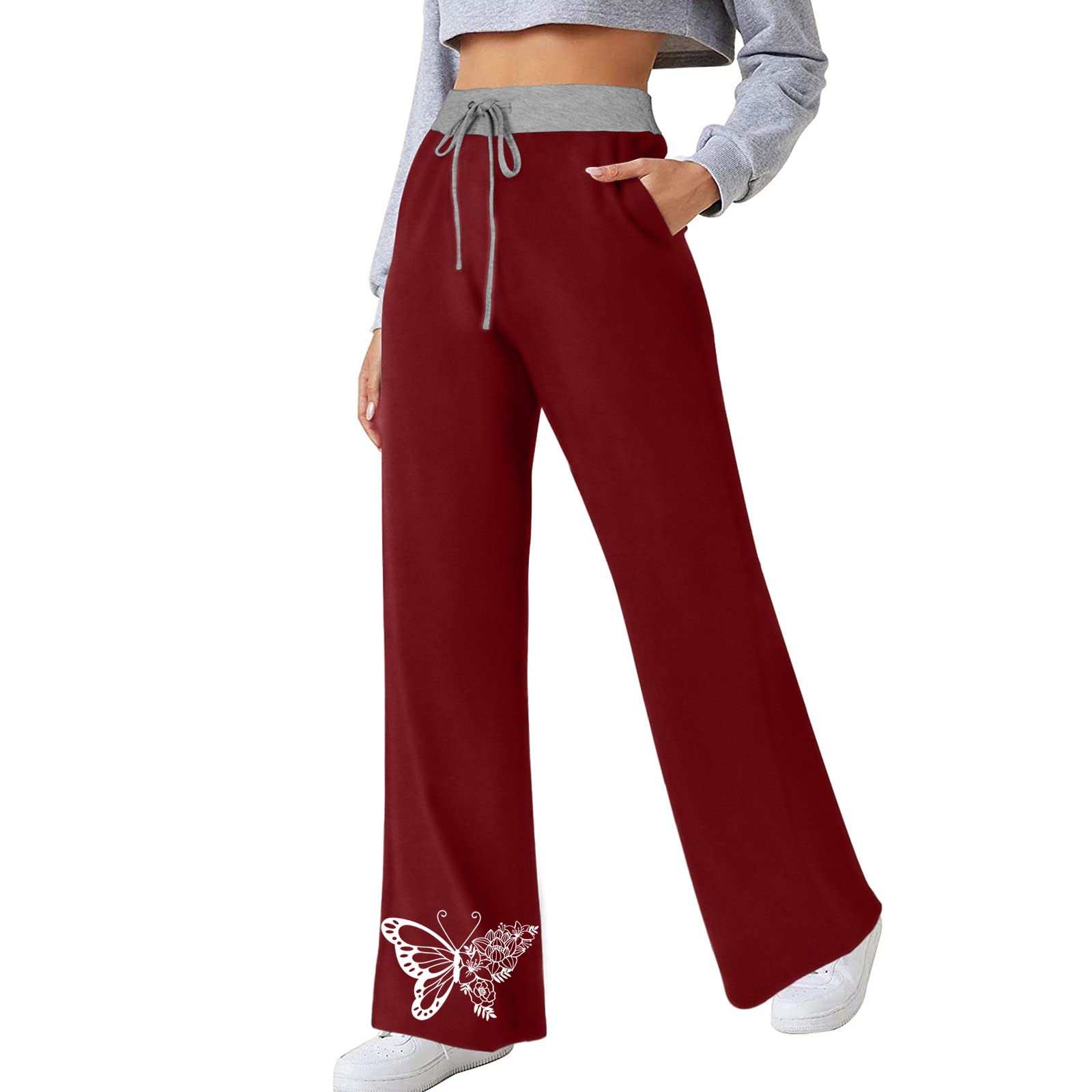 Women's Straight-Leg Yoga Pants with Pockets - Soft Modal Fabric, Drawstring Waist, Loose Fit for Lounge, Running & Casual Wear - Comfy Sweatpants for Workout, Travel & Everyday Activities