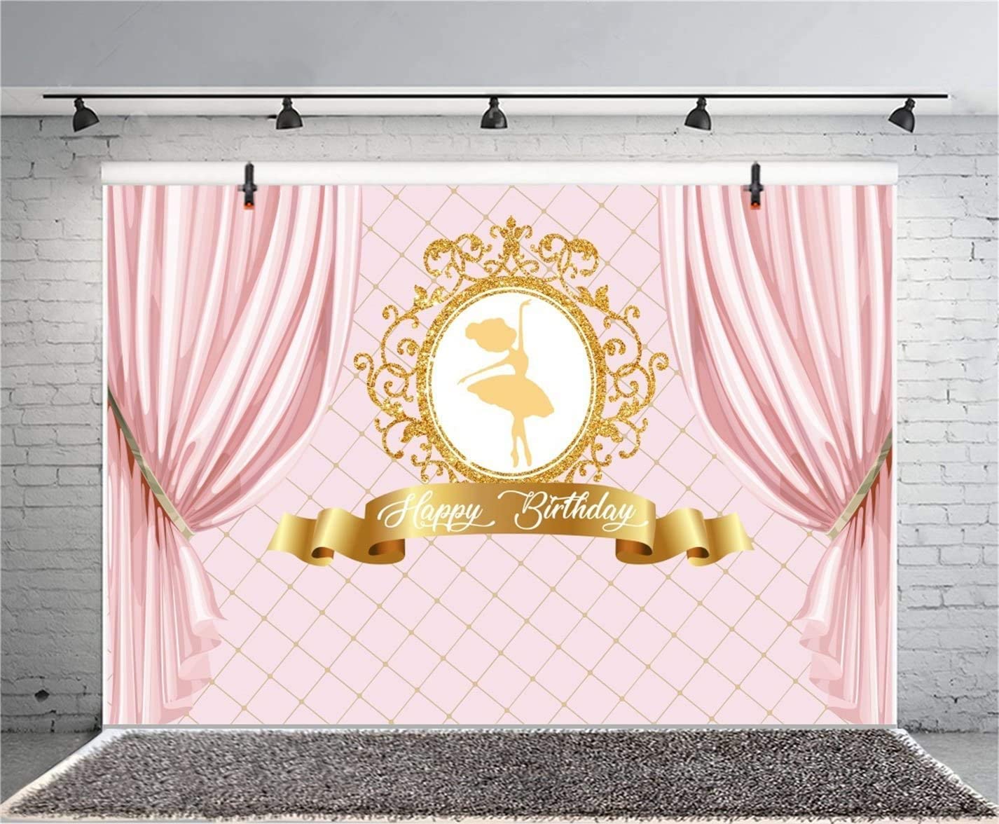 CSFOTO 10x8ft Ballerina Birthday Backdrop - Princess Party Decorations for Ballet Theme, 4th Birthday Background Banner - Perfect for Birthday Parties, Baby Showers & Dance Recitals