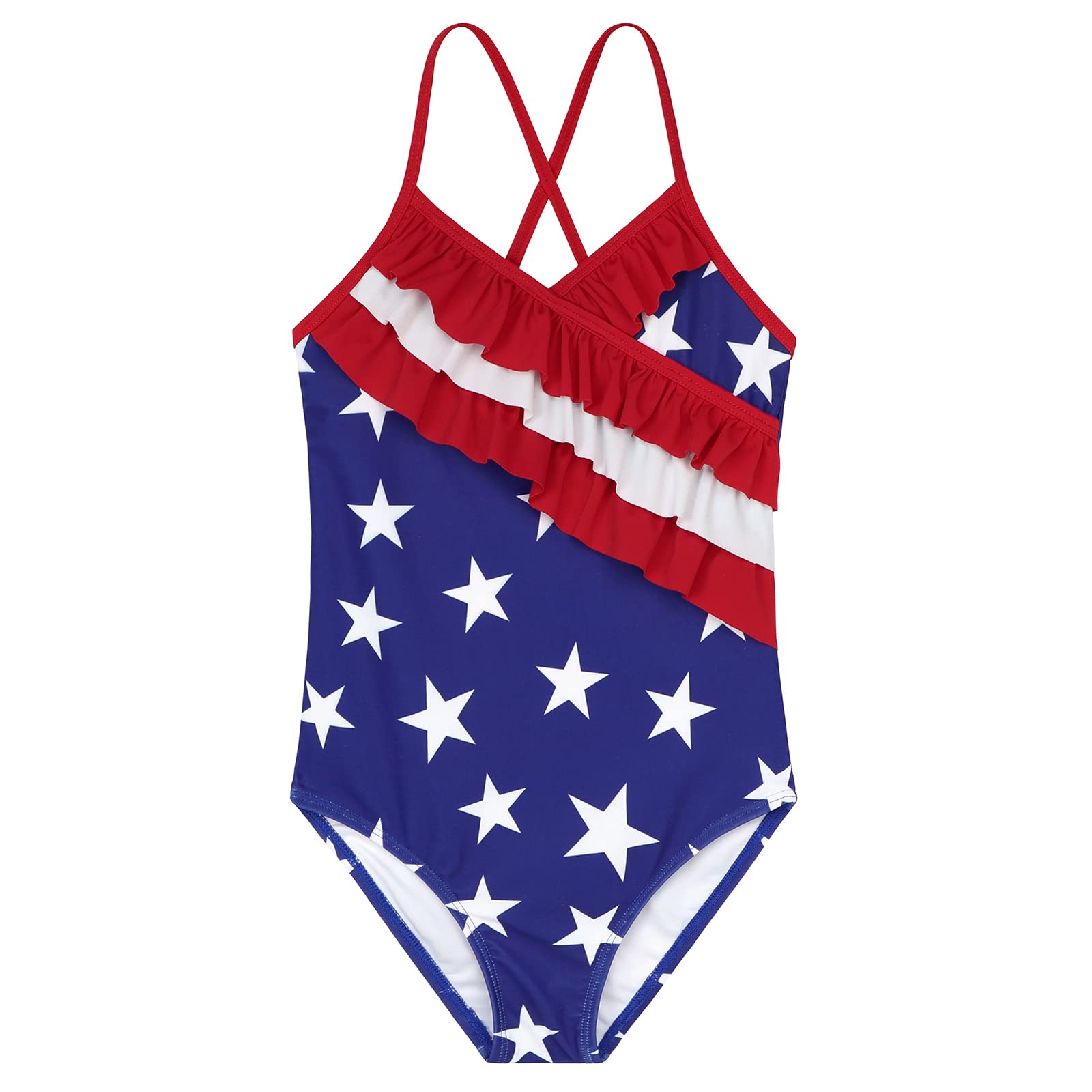 Trendy American Girls' One Piece Swimsuits with Ruffle Design - Cute Kids Bathing Suits for Beach, Pool & Summer Vacation