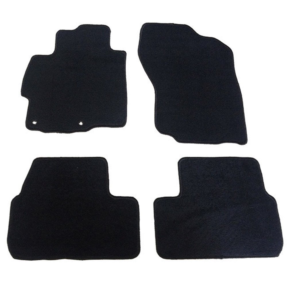 IKON MOTORSPORTS Custom Fit Floor Mats for 2008-2017 Mitsubishi Lancer 4-Door - Premium Nylon Car Mats with Factory Fitment (Front & Rear) - Perfect for All-Weather Protection & Interior Customization