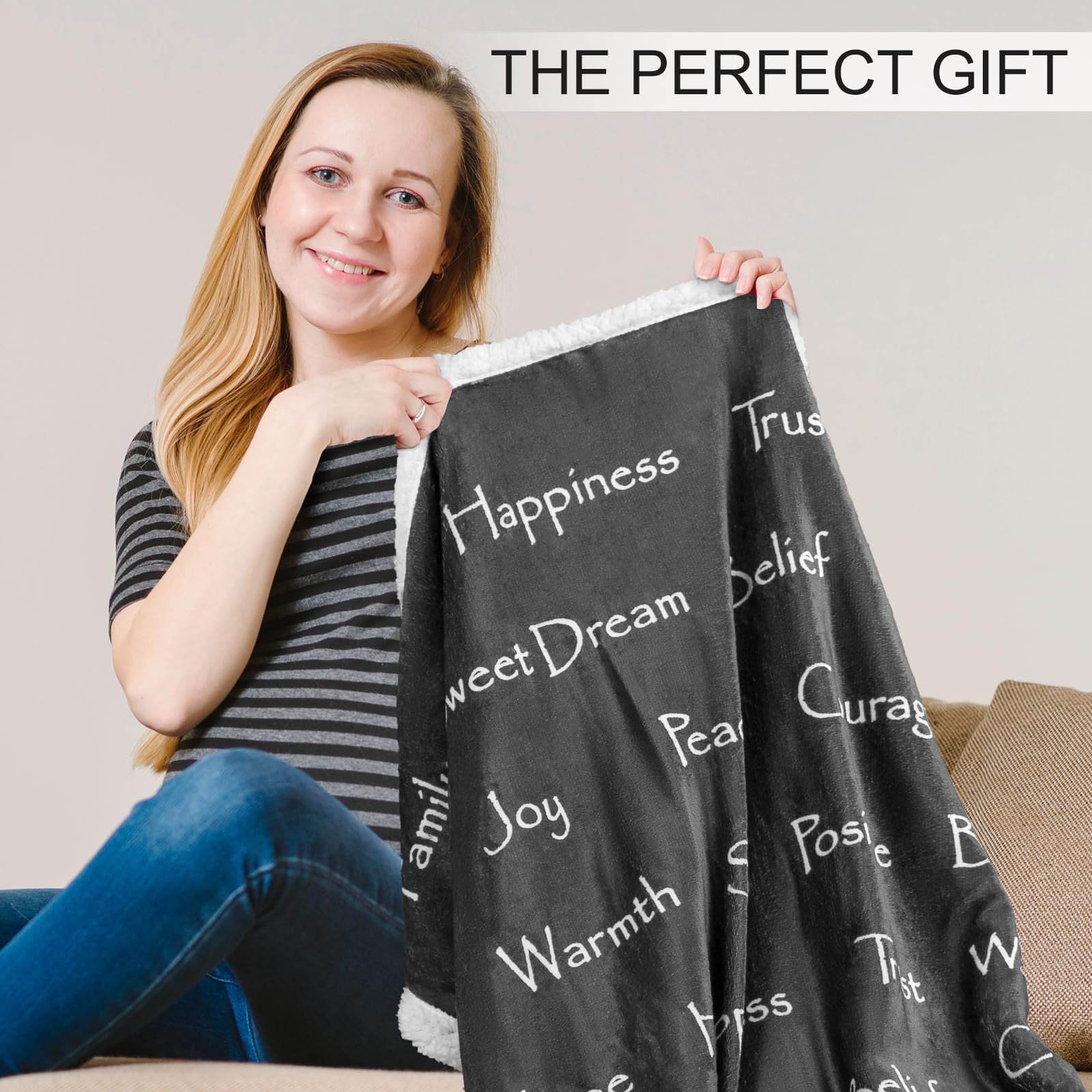 BESTSWEETIE Soft Sherpa Comfort Blanket for Women & Men - 50