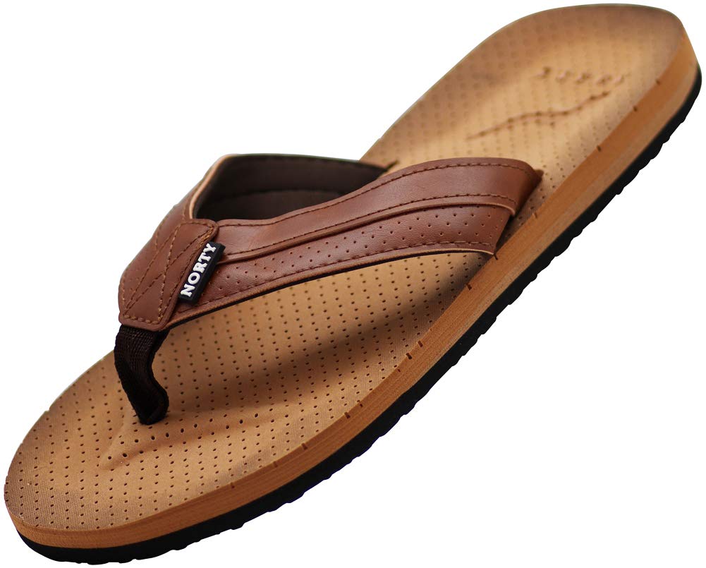 **NORTY Men's Casual Flip Flop Sandals - Comfortable Thong Beach & Pool Slides for Everyday Wear - Perfect for Summer, Travel, and Relaxation**
