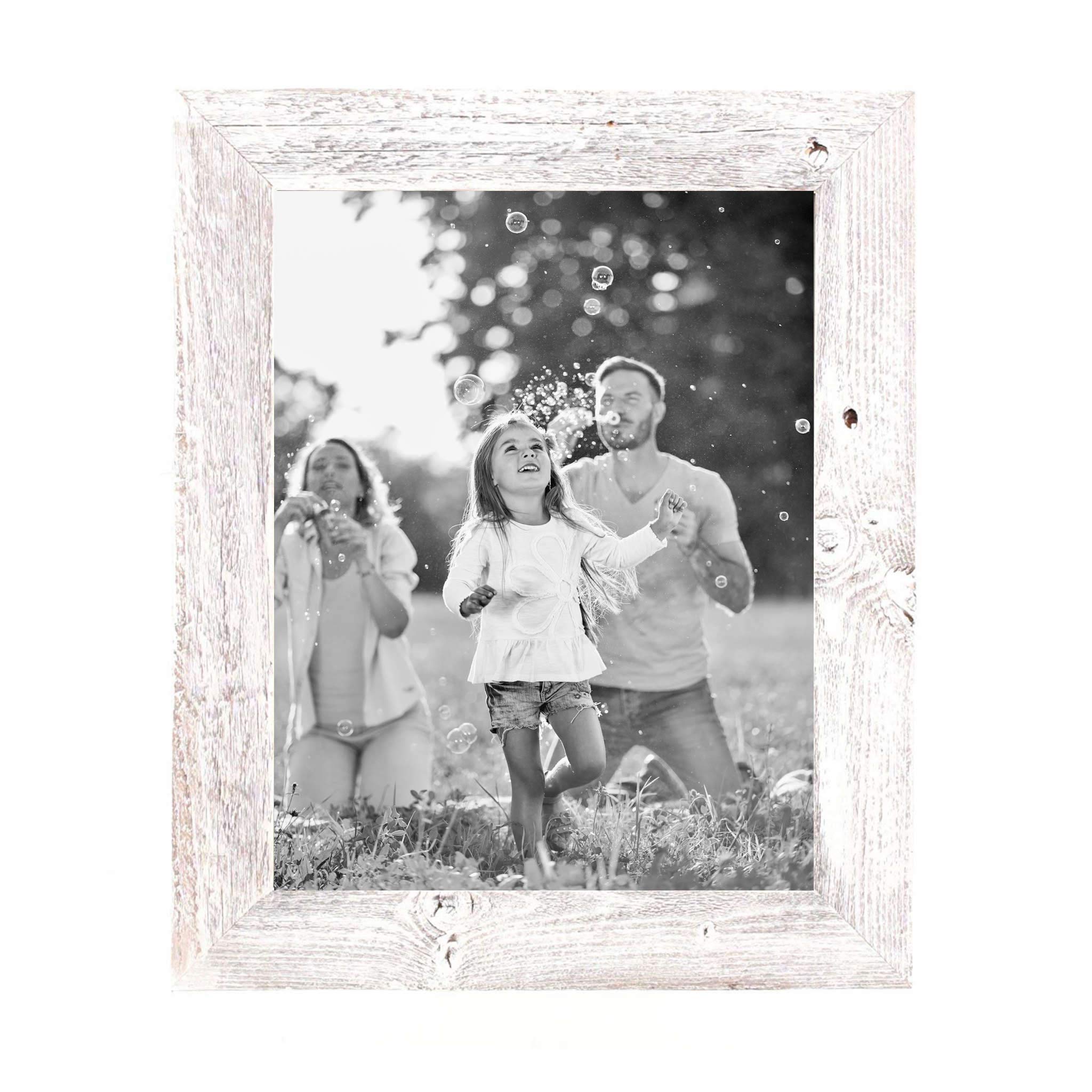 HomeRoots 24x36 Rustic White Washed Picture Frame with Shatter-Resistant Plexiglass - Perfect for Wall Decor, Family Photos, and Art Displays in Living Room, Bedroom, or Office