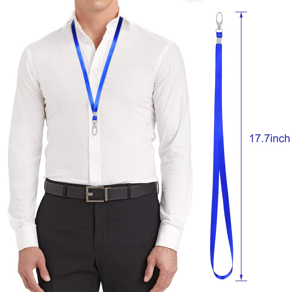 50 Pack Bulk Lanyards with Swivel Hooks & ID Badge Holder - Durable Blue Neck Straps for Work, Events & Conferences - Perfect for Security, Schools & Office Staff