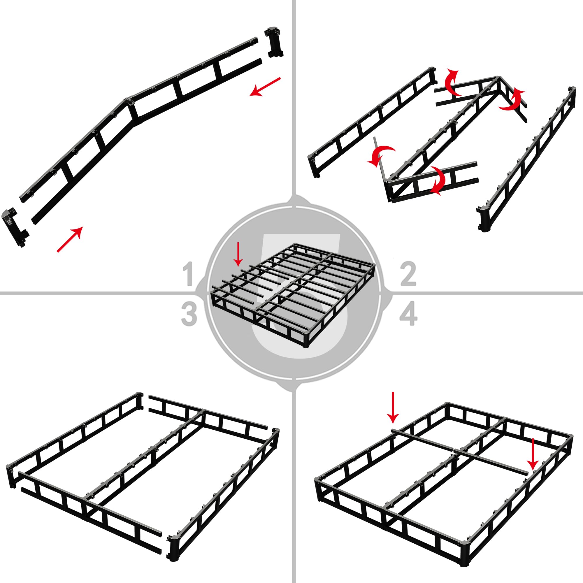 7 Inch High Profile Box Spring for King Bed - Sturdy Metal Frame Mattress Foundation with Easy Assembly | Quiet & Noise-Free Support | Perfect for Bedroom, Guest Room & Dormitory Use