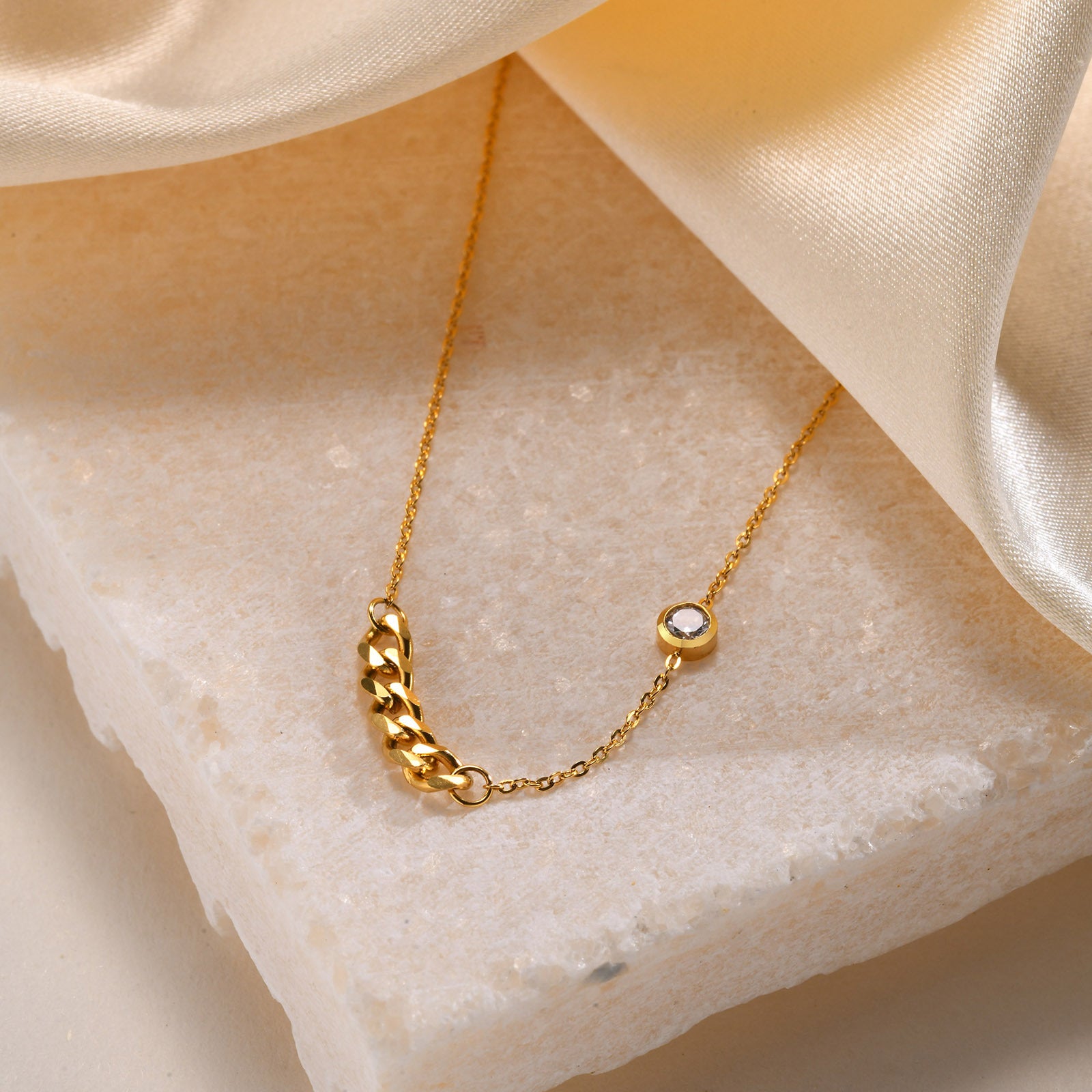 Elegant Cross and Bar Pendant Necklace for Women - Stainless Steel Chain Jewelry Gift for Christmas, Birthday & Everyday Wear | NC782
