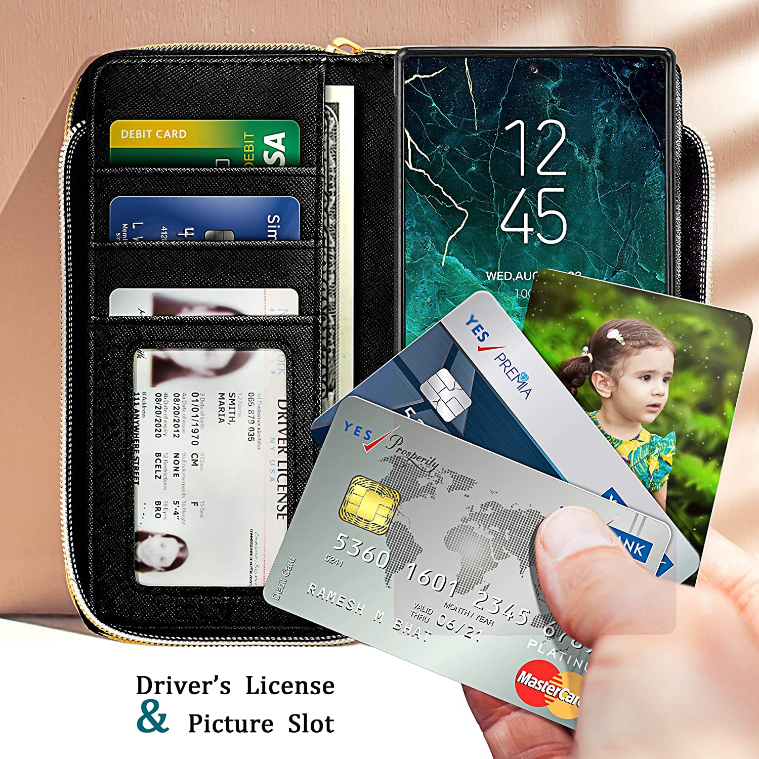 Galaxy Note 20 Ultra PU Leather Wallet Case with Card Holder - Green | Slim Protective Phone Cover for Daily Use & Travel