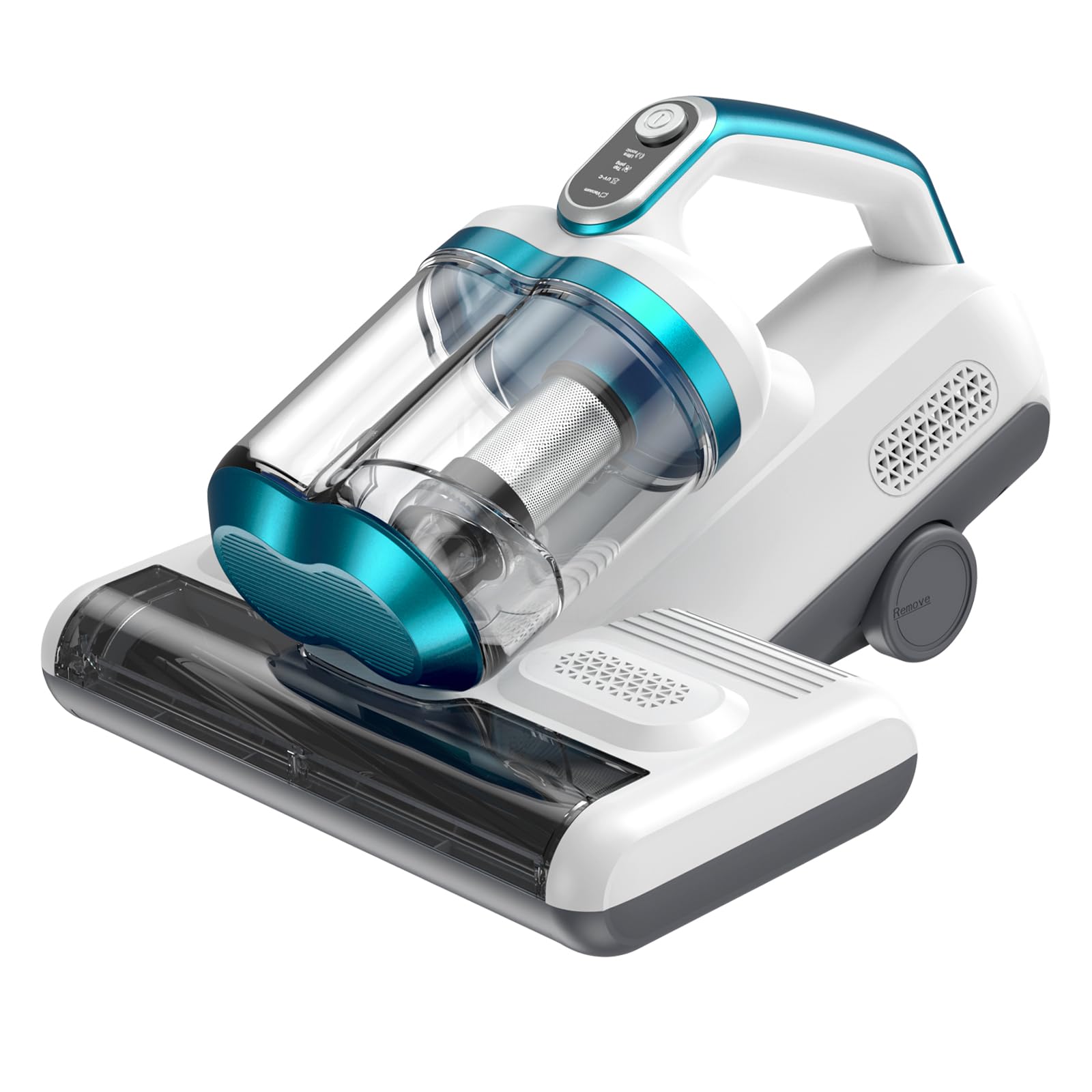 **16KPa Powerful Mattress Vacuum Cleaner with 253.7nm UV-C Light - 30000 RPM Dual Brushroll, HEPA Filter, Ultrasonic & Heating Tech - 10