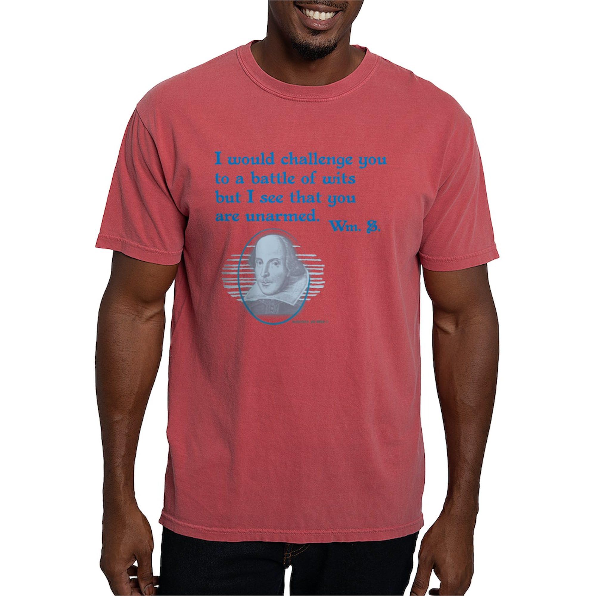 Shakespeare Battle of Wits T-Shirt for Men | Comfort Colors Cotton Tee | Funny Literary Gift for Book Lovers & Theater Fans