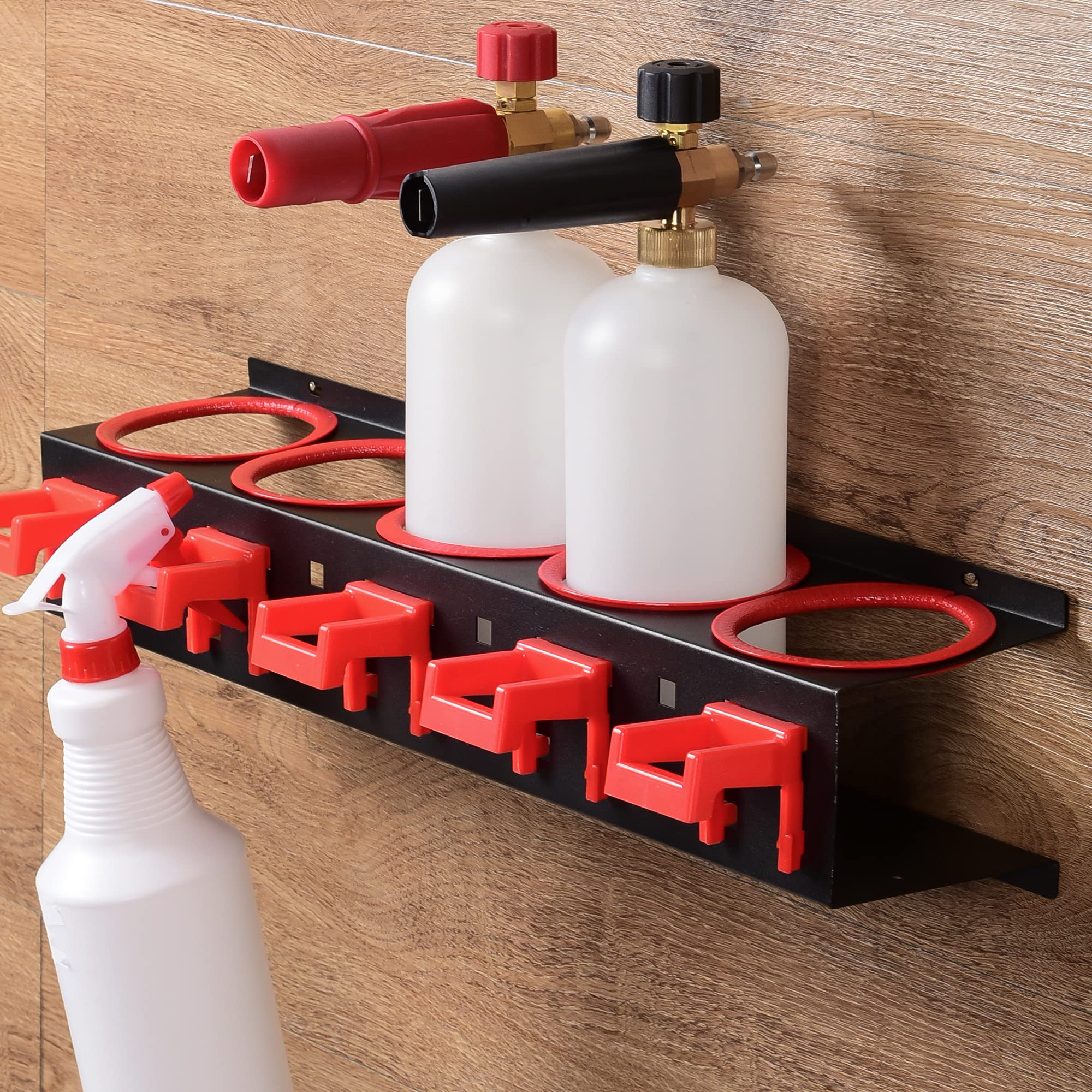 Sturdy Spray Bottle Storage Rack - Car Detailing Organizer for Cleaning Bottles & Supplies | Perfect for Garage, Workshop & Auto Detailing Stations