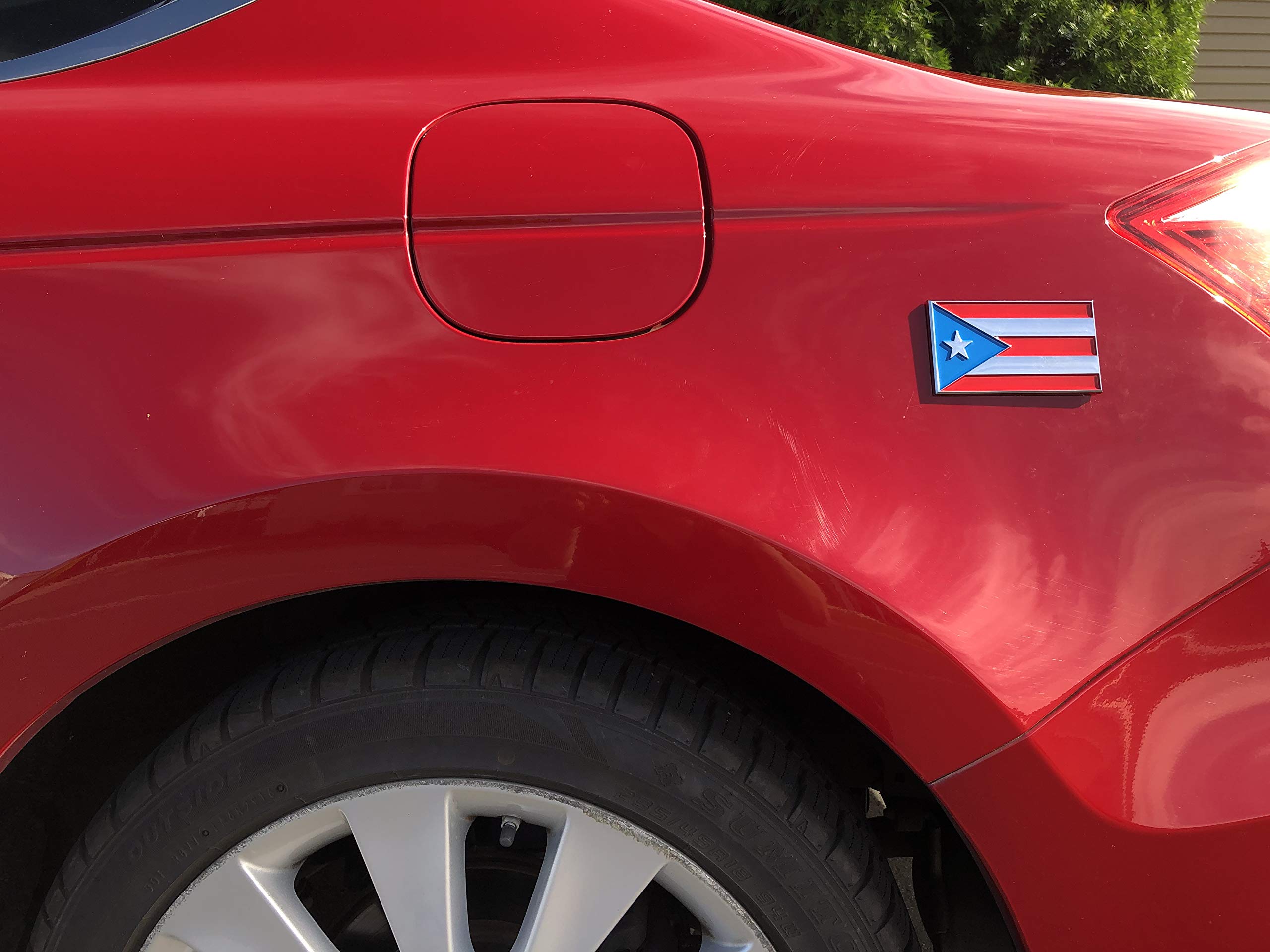 Puerto Rico Car Flag Emblem - Chrome Plated, Strong Adhesive, Easy Peel & Stick - Perfect for Cars, Trucks & SUVs