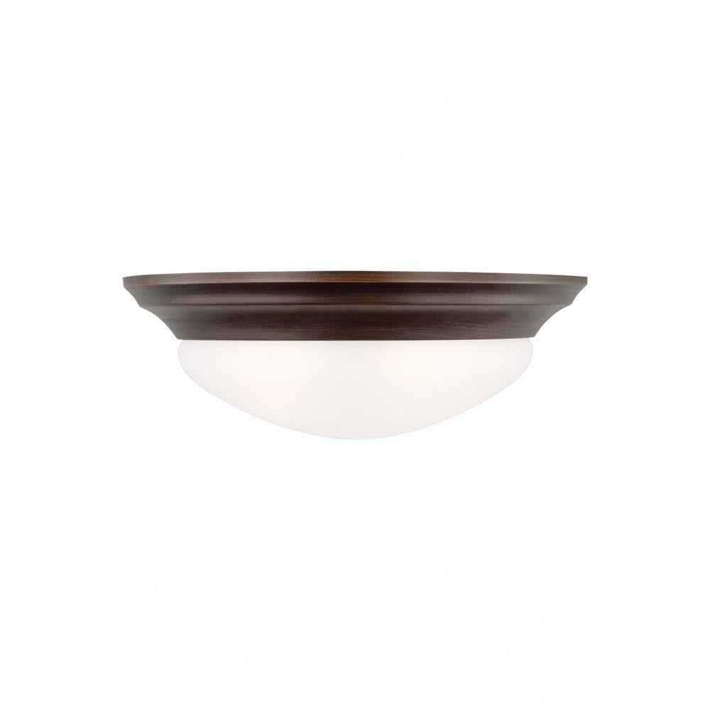 Generation Lighting 75435-710 Nash Two-Light Flush Mount Ceiling Fixture in Bronze - Perfect for Bedroom, Hallway, or Entryway Lighting