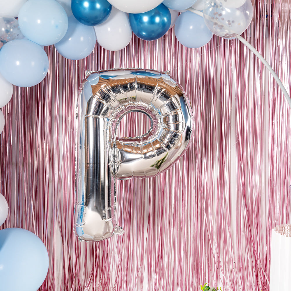 Balloonify Silver Mylar Letter P Balloon - 40 Inch Large Foil Alphabet Balloons (1 Count) for Birthday Parties, Baby Showers & Graduation Decorations