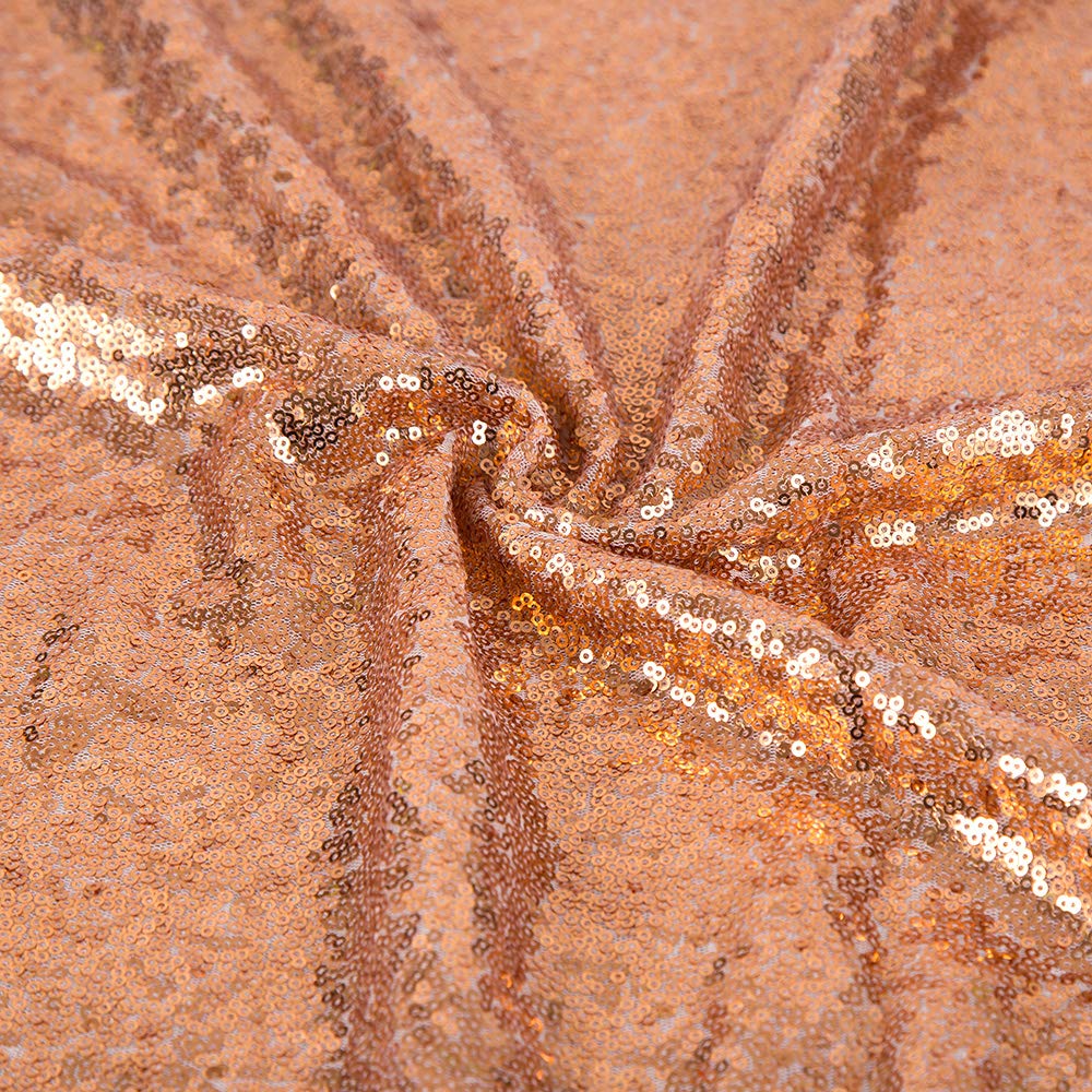 JYFLZQ Rose Gold Sequin Tablecloth - 50