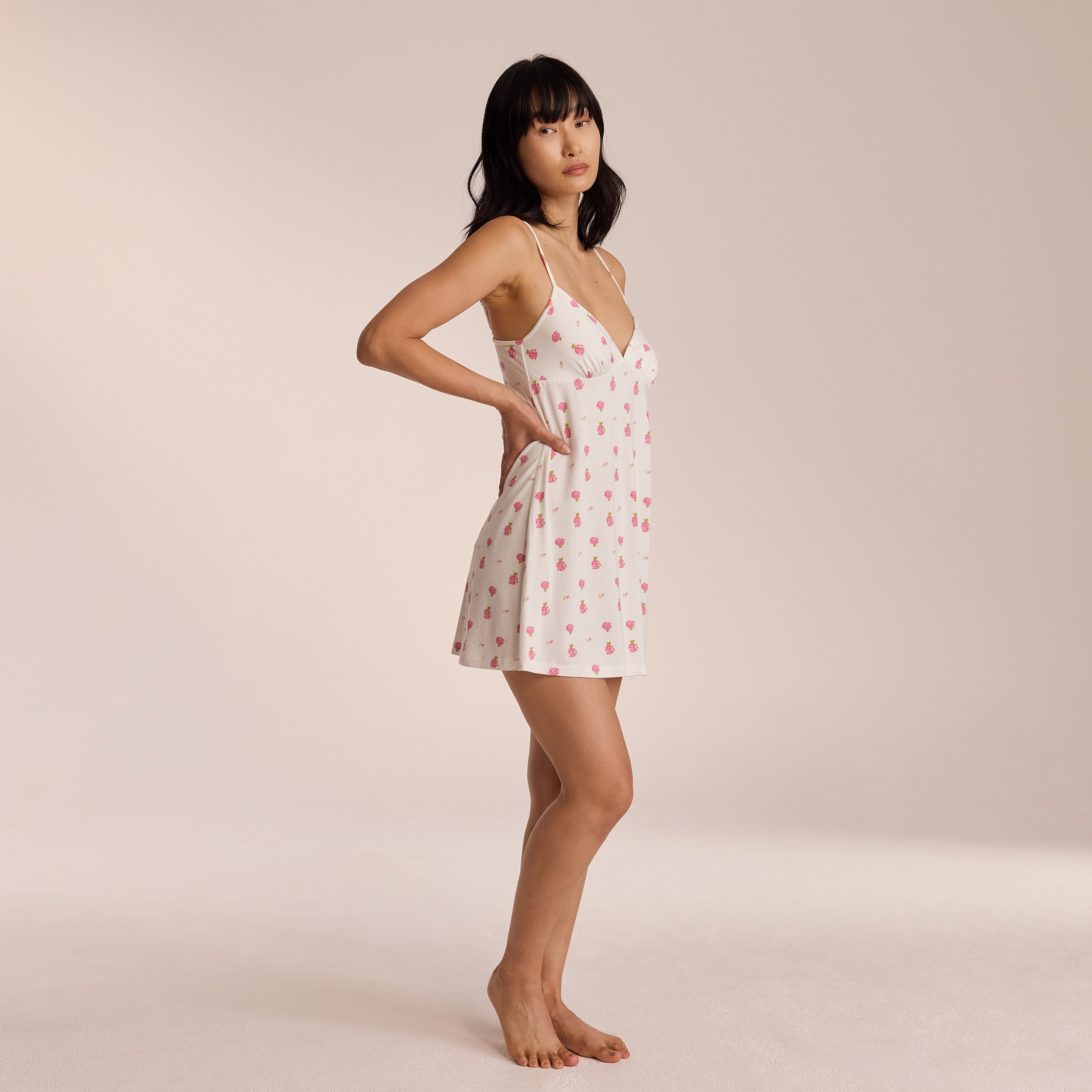 Soft & Breathable Modal Nightdress for Women - White | Comfortable Sleepwear for Relaxing at Home & Travel