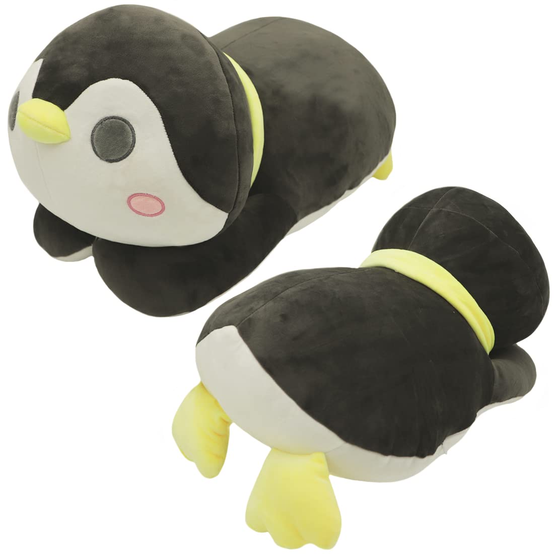 ELAINREN Soft Plush Penguin Pillow for Kids - Giant Stuffed Animal Toy, Cute Penguin Plushie Decor (13.8/27.6 Inch, Blue/Gray) - Perfect for Bedtime, Nursery Decor & Kids Room Accessories