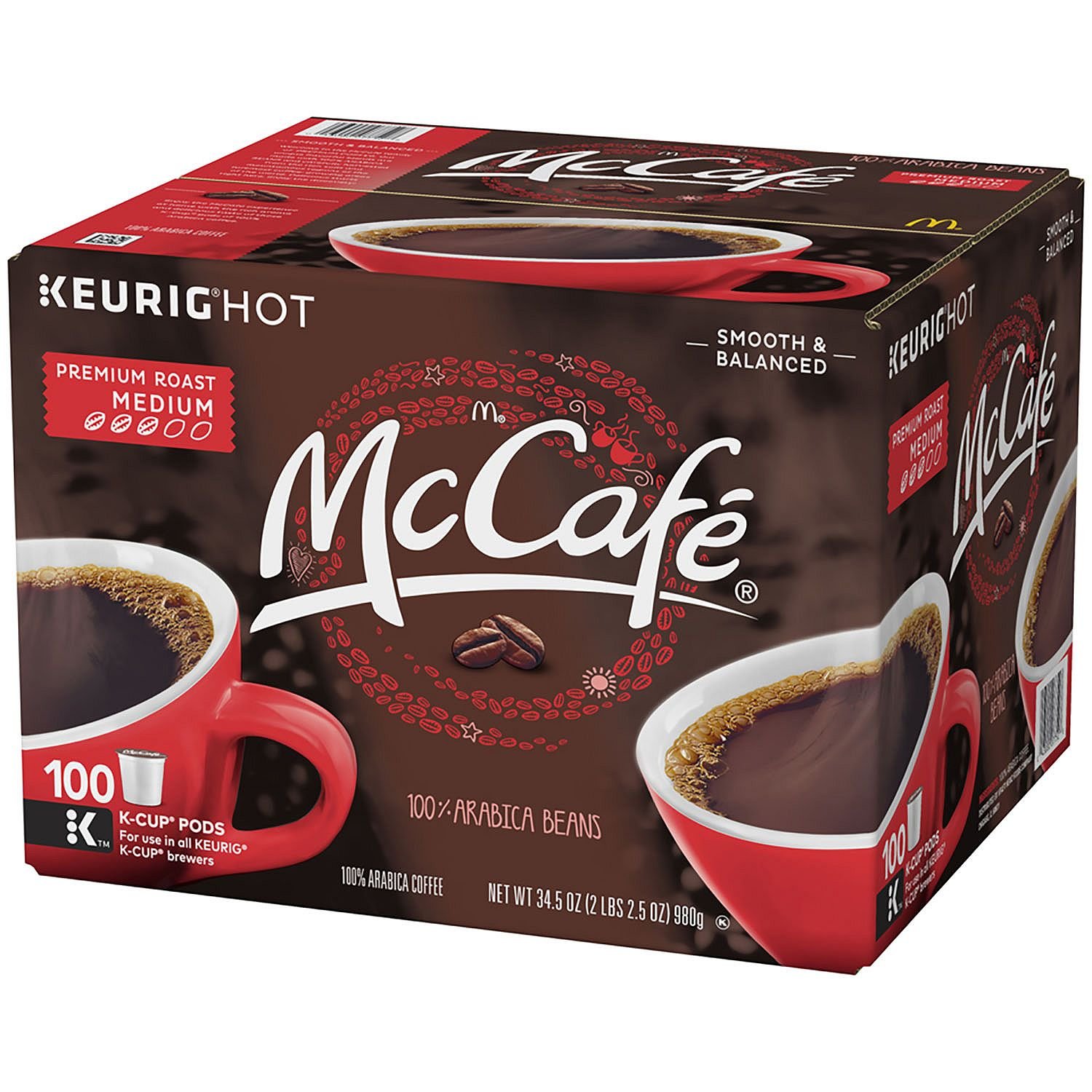 McCafe Premium Roast Coffee K-Cups (100 Count) - Medium Roast Coffee Pods for Keurig Brewers - Perfect for Home, Office & Morning Coffee Routine
