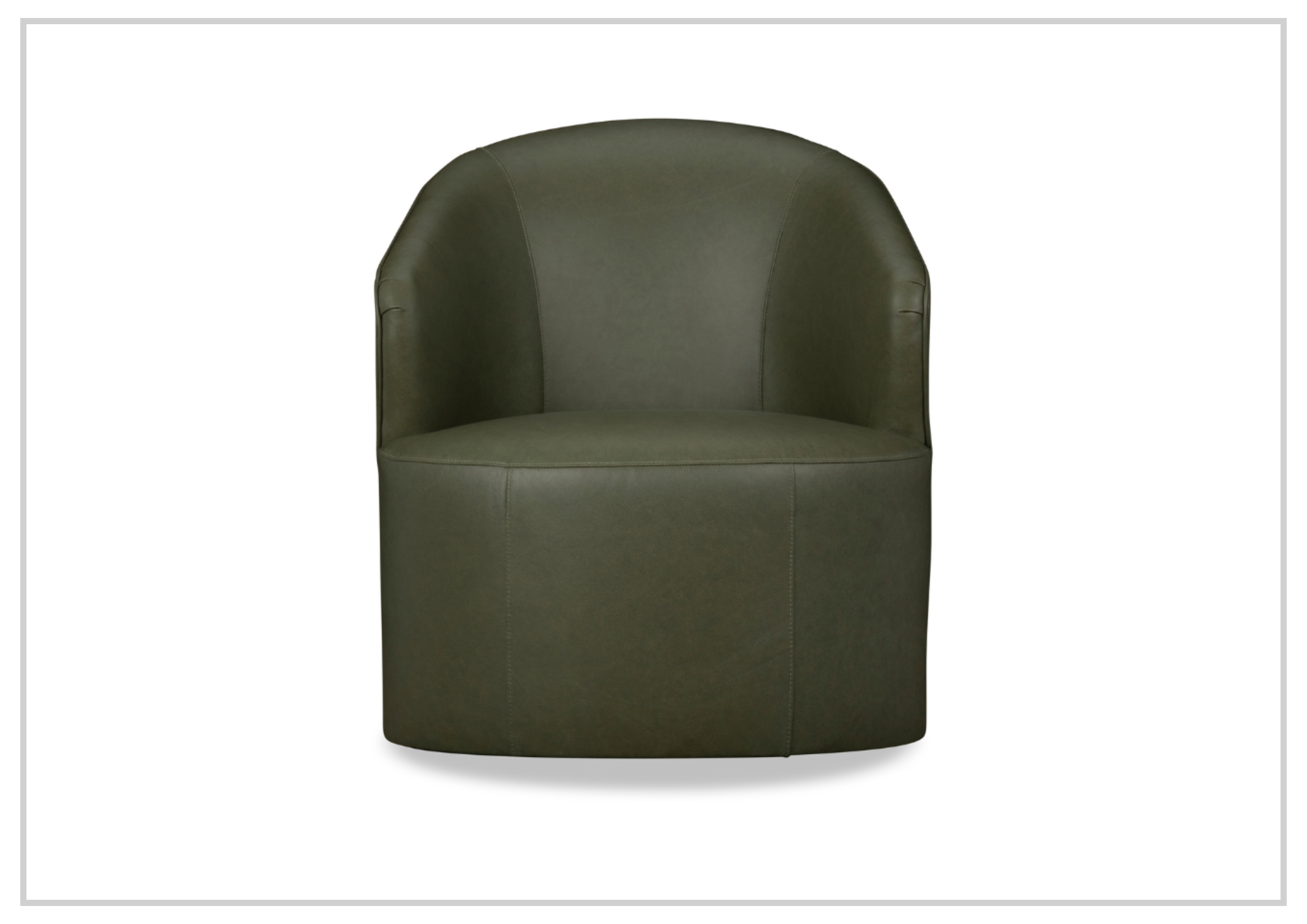 Klaussner Luna Leather Swivel Chair - Green Recliner with UltraLuxe Cushion for Living Room, Office & Lounge Comfort
