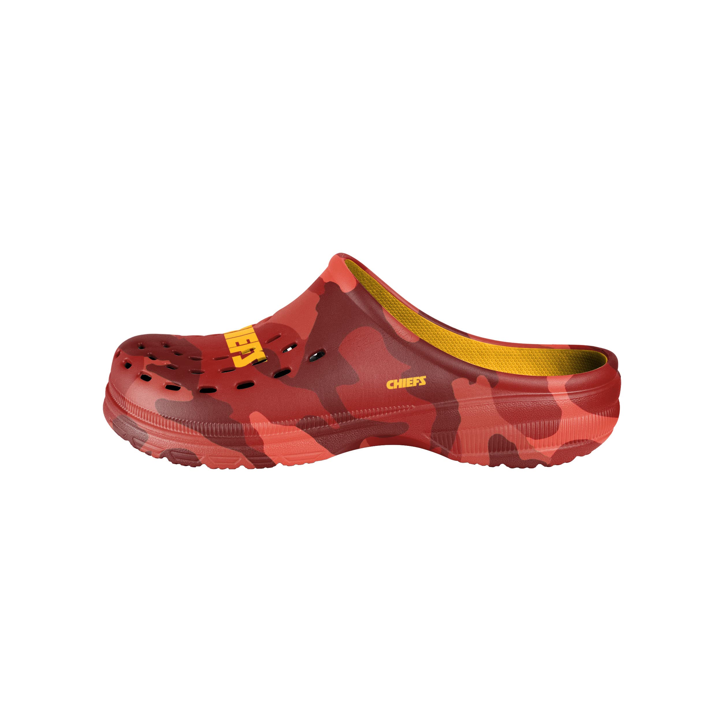 FOCO Kansas City Chiefs NFL Men's Tonal Camo Clog Slippers - Comfortable Team Logo House Shoes for Fans, Indoor/Outdoor Wear, Perfect Gift for Football Enthusiasts