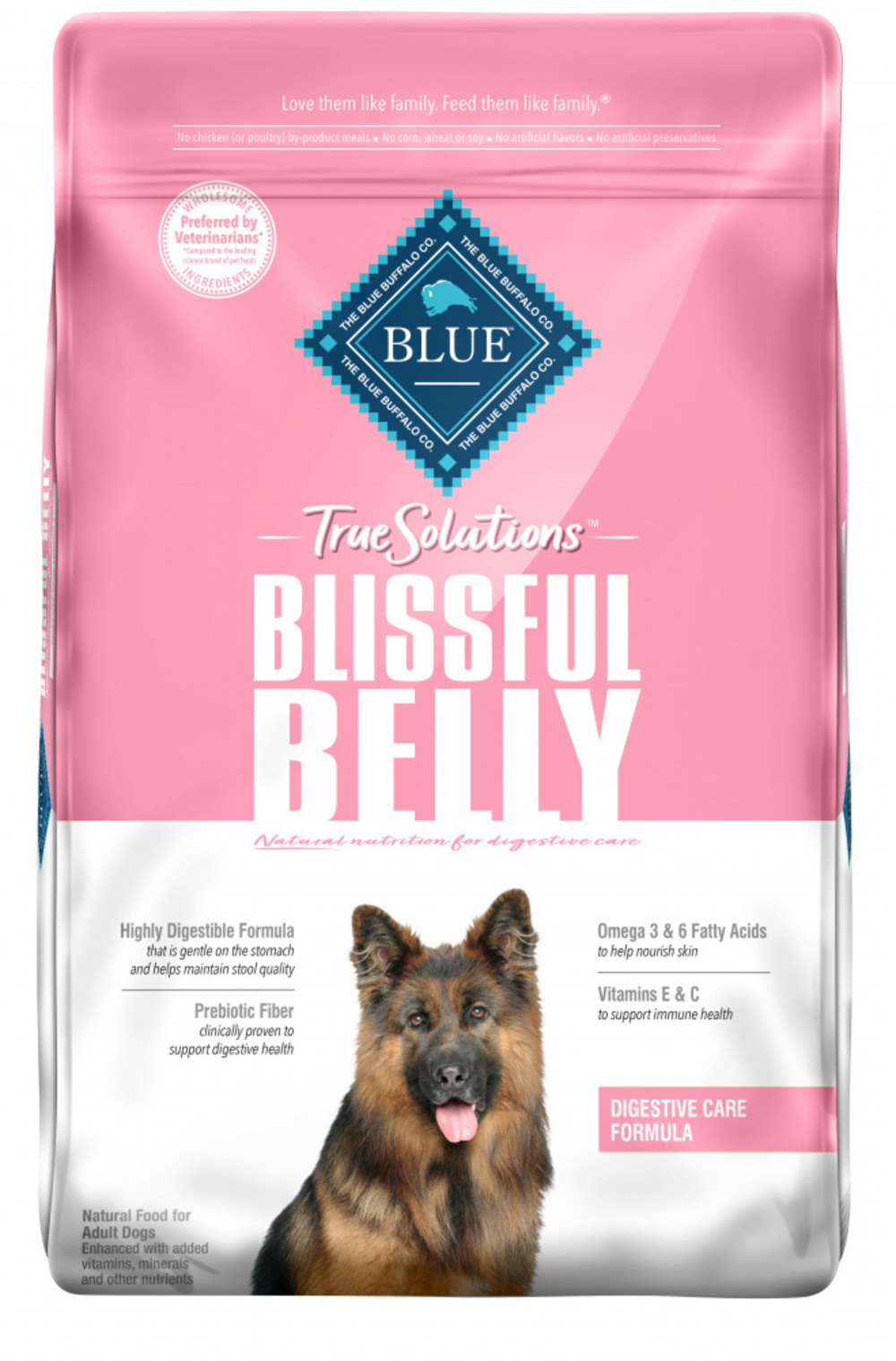 Blue Buffalo True Solutions Blissful Belly Digestive Care Formula Chicken Recipe Adult Dry Dog Food - Supports Sensitive Stomach & Digestive Health - Perfect for Dogs with Food Allergies or Upset Stomach
