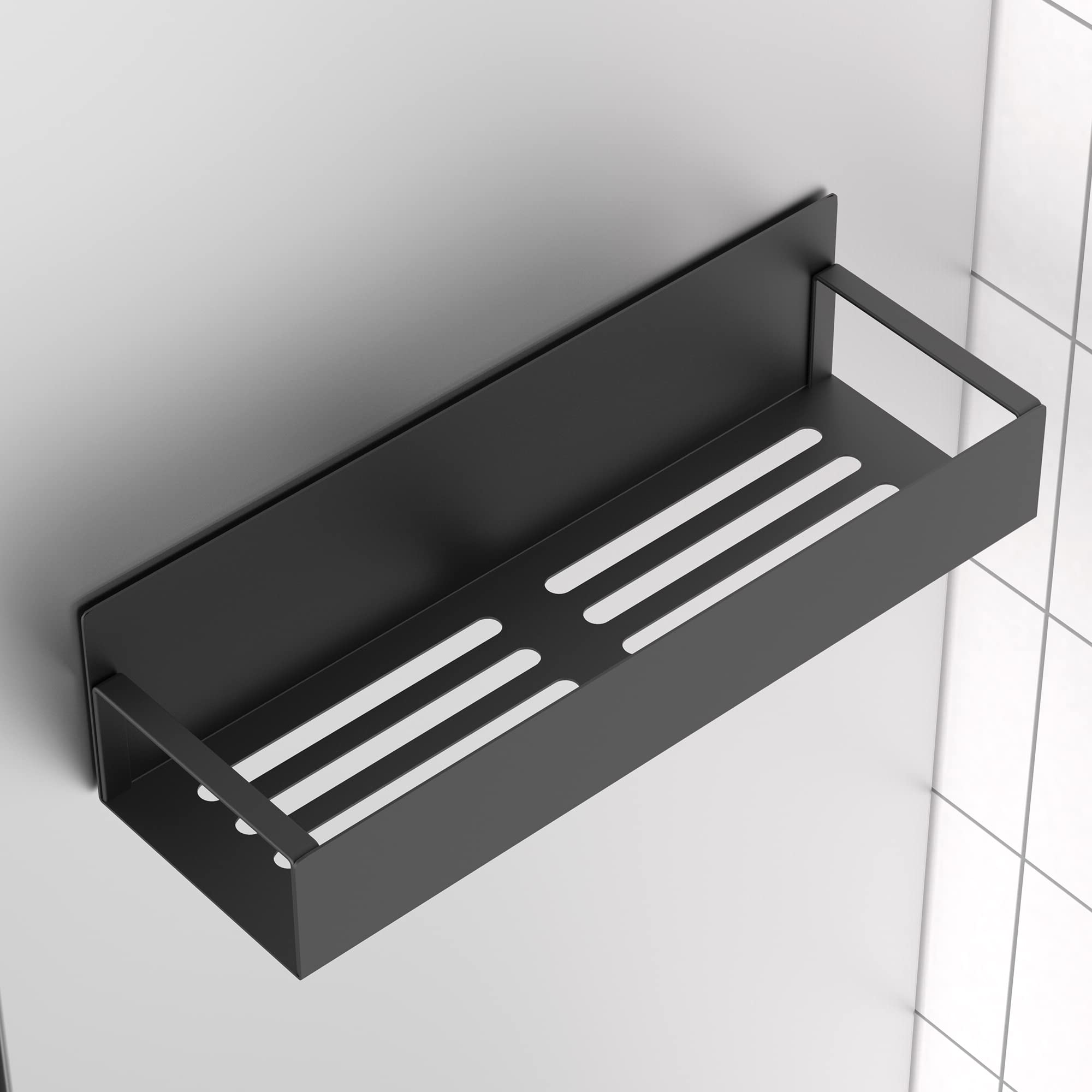 6 Pack Magnetic Spice Rack Organizer for Refrigerator & Oven - Space Saving Black Fridge Storage Solution for Kitchen, Pantry & Spice Organization