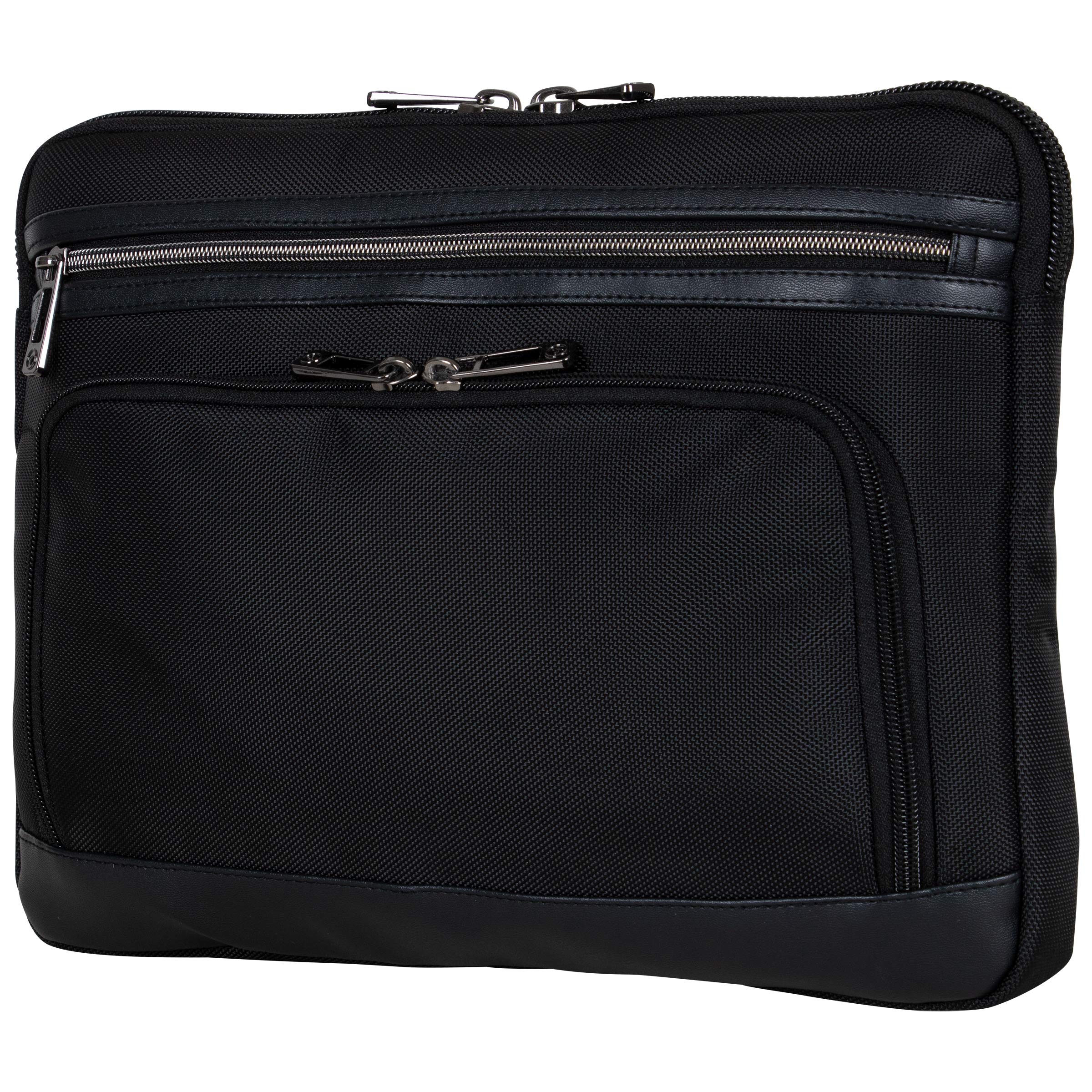 15.6 Inch Laptop Sleeve with Tablet Pocket - Water-Resistant Business Computer Bag for MacBook, Dell, HP - Perfect for Office, Travel & Commuting (Black)