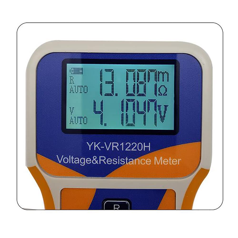 YK-VR1220H Rechargeable High Precision Battery Tester - 0.001mΩ-200Ω Internal Resistance Meter with 0.0001V±120V Voltage Measurement, MicroUSB Charging | Perfect for Automotive, Solar, and DIY Electronics Testing