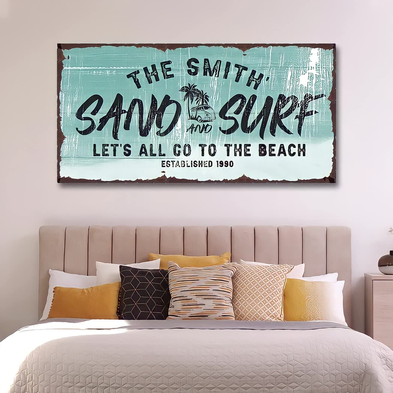 Personalized Coastal Beach Sign Wall Decor - Large 60