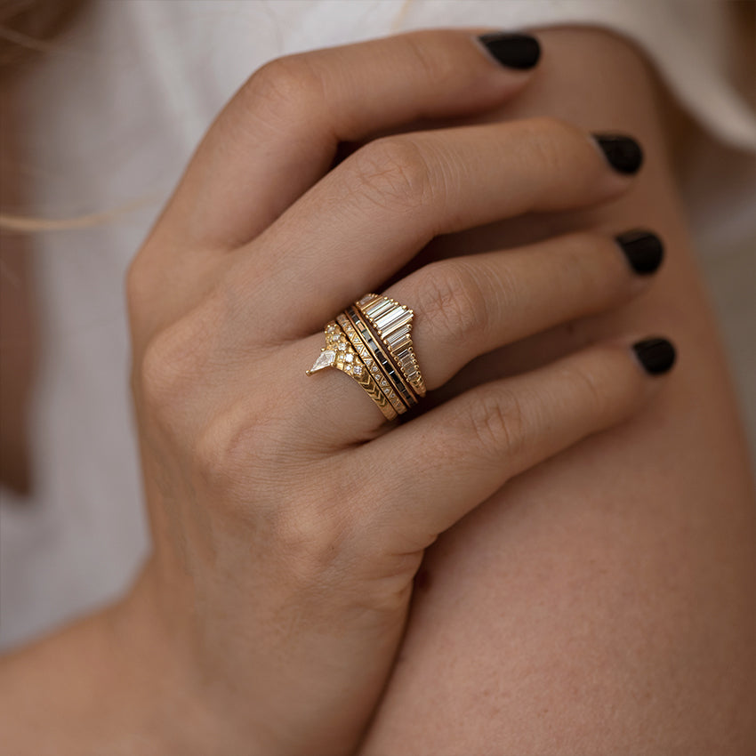 Black Baguette Diamond Eternity Ring - Elegant Black Wedding Band for Women | Perfect for Engagement, Anniversary & Special Occasions