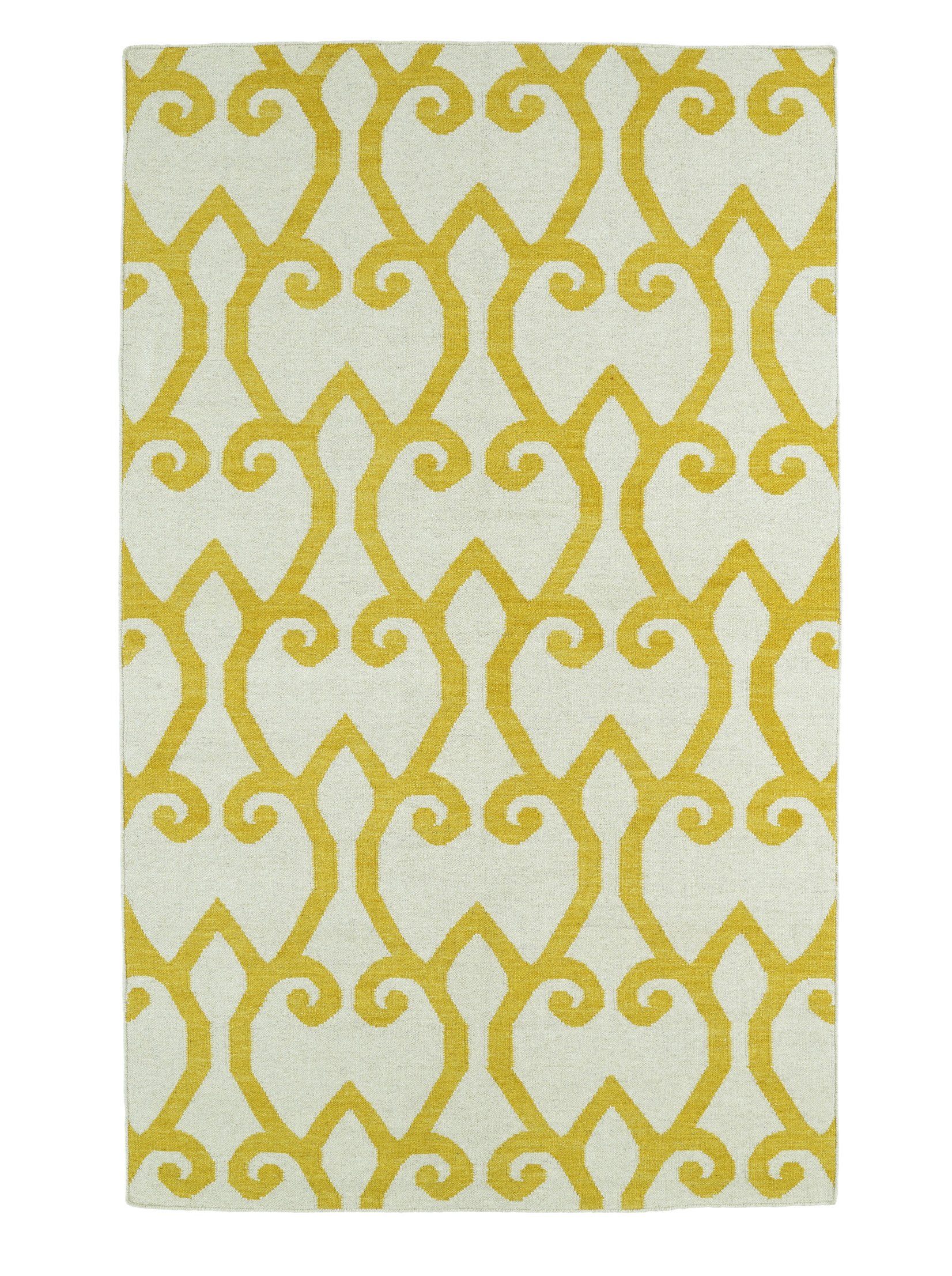 Kaleen Glam Area Rug 5' x 8' Yellow - Soft Plush Shaggy Living Room Rug for Bedroom, Dorm & Home Decor