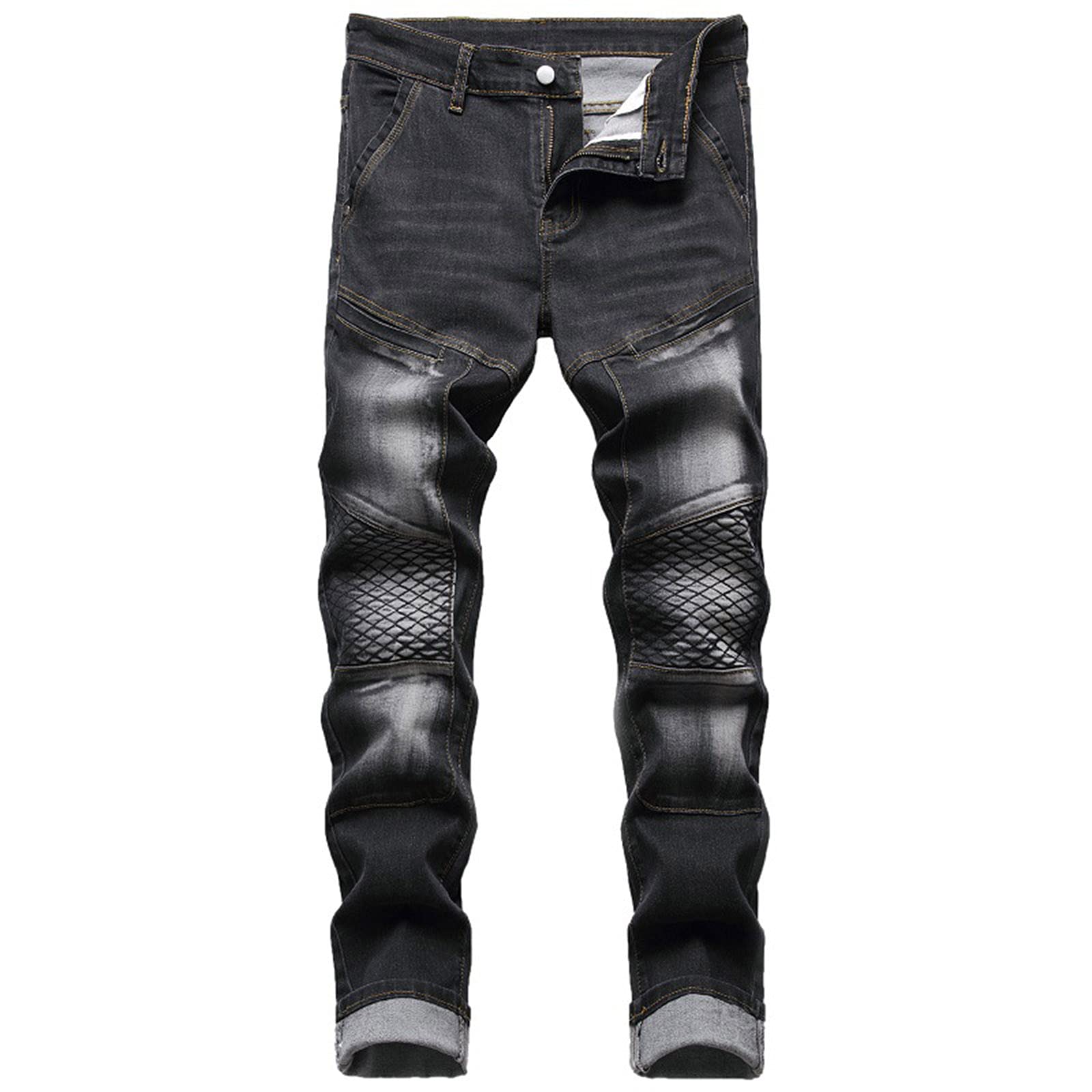 Homisy Men's Ripped Skinny Jeans - Slim Fit Distressed Biker Denim Pants with Multi-Pockets | Straight Leg Regular Fit Fashion Jeans for Casual Wear & Motorcycle Riding