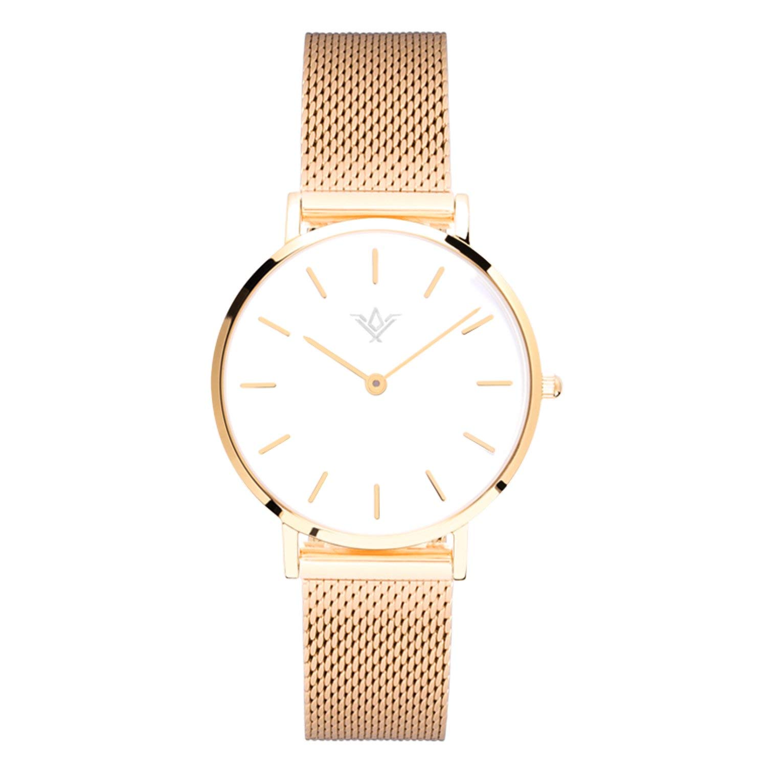 SlideBelts Brig Taylor Classic Women's Watches - 32mm Analog Watch with Mesh or Leather Band | Elegant Dress Watch for Office, Date Night & Special Occasions