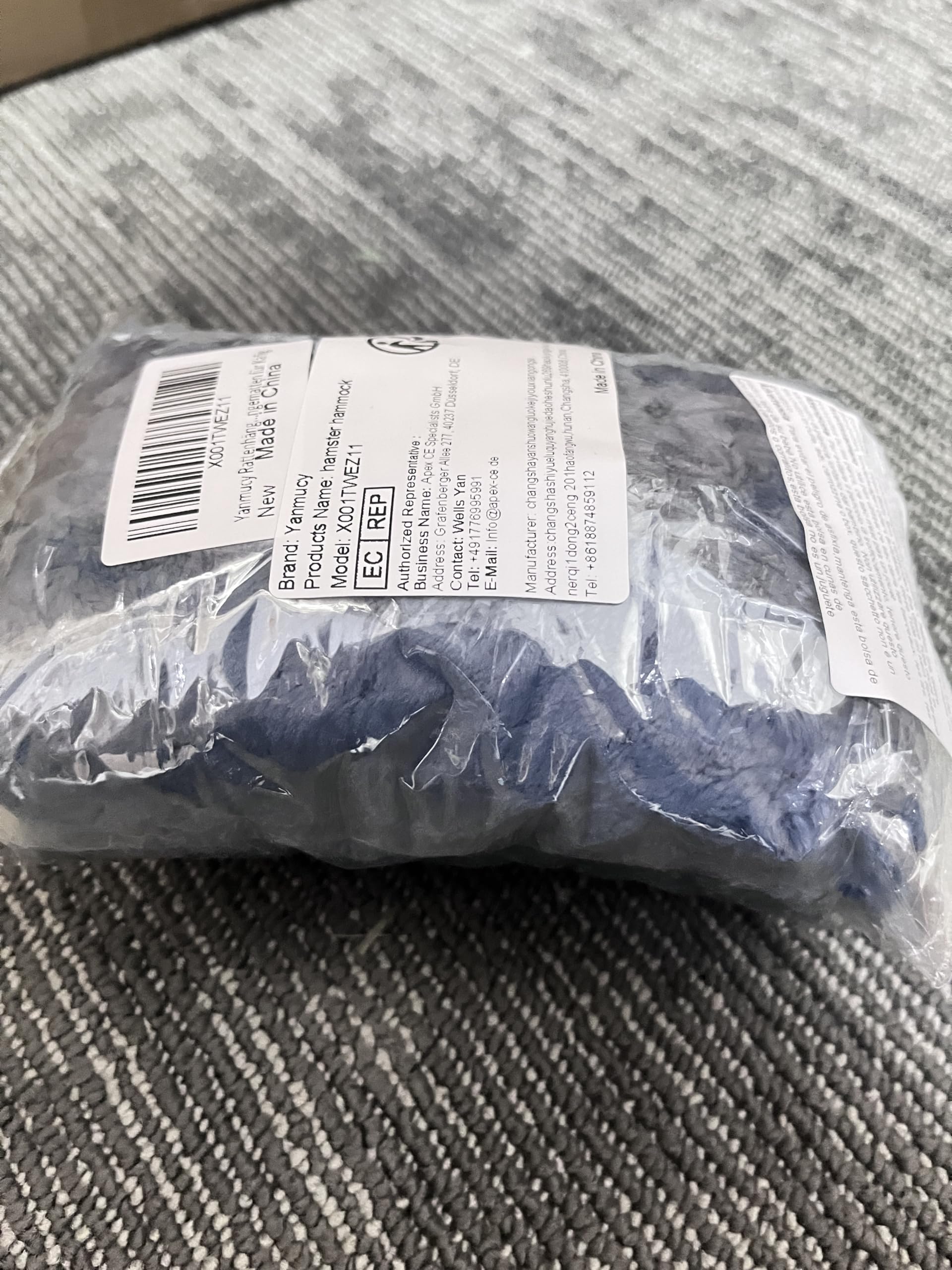 Premium Double-Layer Fleece Rat Hammock - Cozy Guinea Pig & Small Animal Cage Accessory for Ferrets, Hamsters - Soft Hanging Bed for Playing & Sleeping (Blue) - Perfect for Small Pet Cages, Play Areas & Hideouts