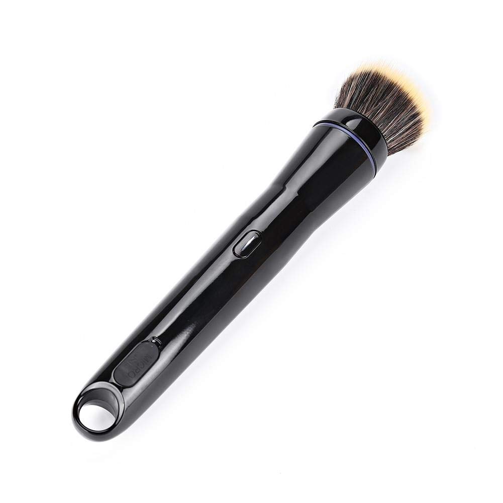 Electric Make Up Brush Set - Automatic Rotating Foundation & Blush Brush with 2 Replaceable Heads - Perfect for Flawless Makeup Application at Home or On-the-Go