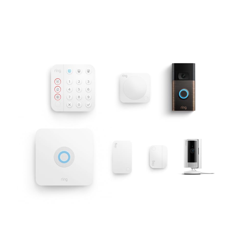 Ring Video Doorbell & Indoor Cam with Alarm Kit - Home Security System