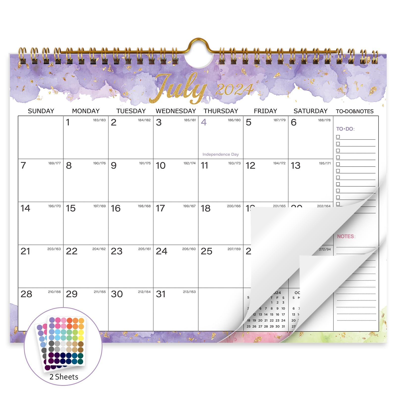 2024-2025 Wall Calendar | 18-Month Planner from July 2024 to December 2025 with Julian Dates | 11