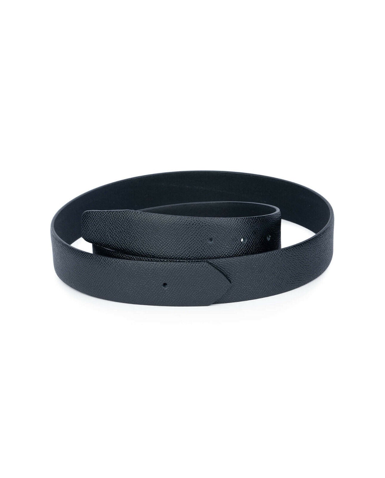 Genuine Saffiano Leather Replacement Belt Strap for Montblanc Buckle - 35mm Width Black Dress Belt for Business & Formal Occasions