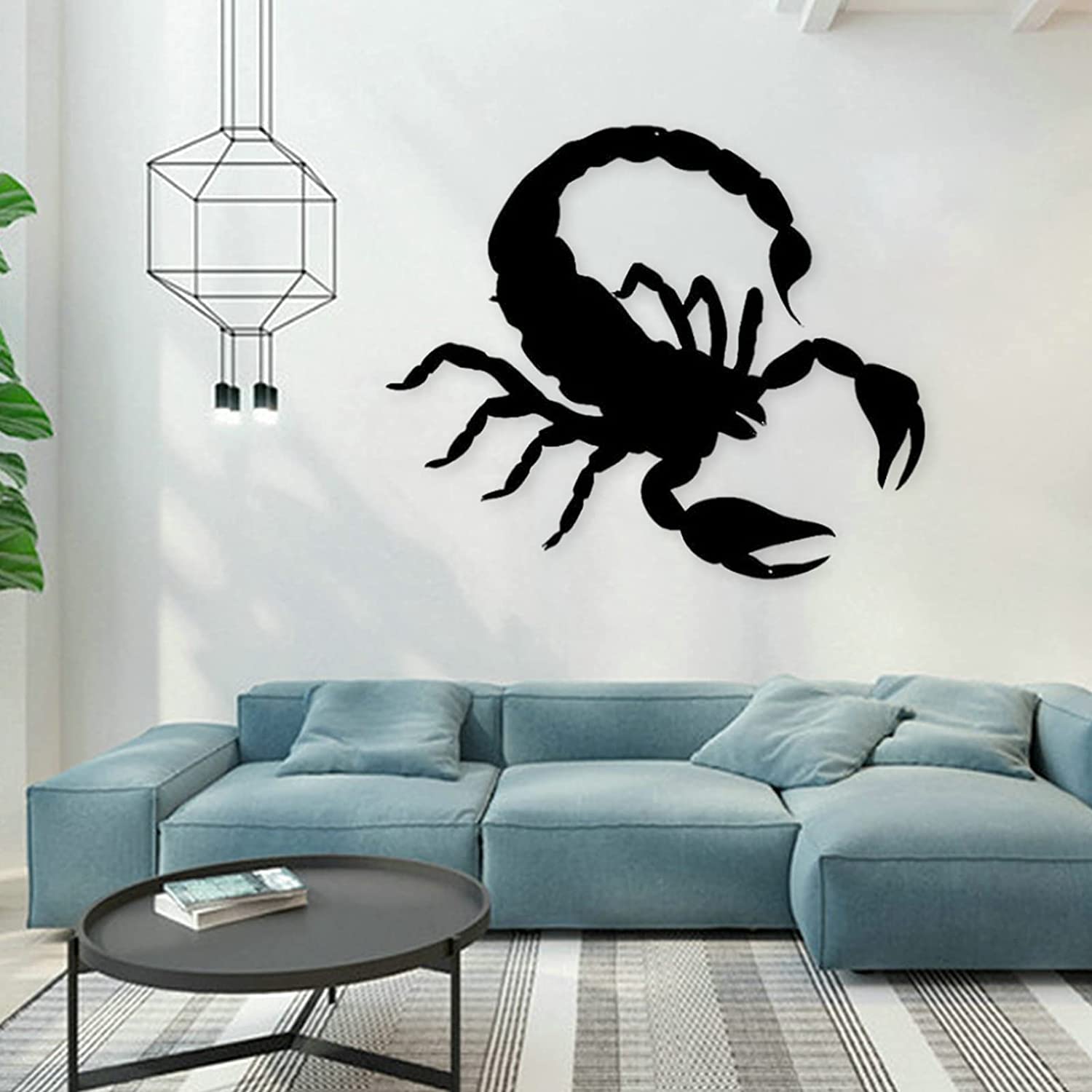 Metal Scorpion Wall Art Sculpture - Minimalist Geometric Home Decor with Safety Certification - Easy to Hang for Garage, Bar, Cafe, Pub & Living Room - Perfect for Modern Interior Design & Gothic Themed Spaces