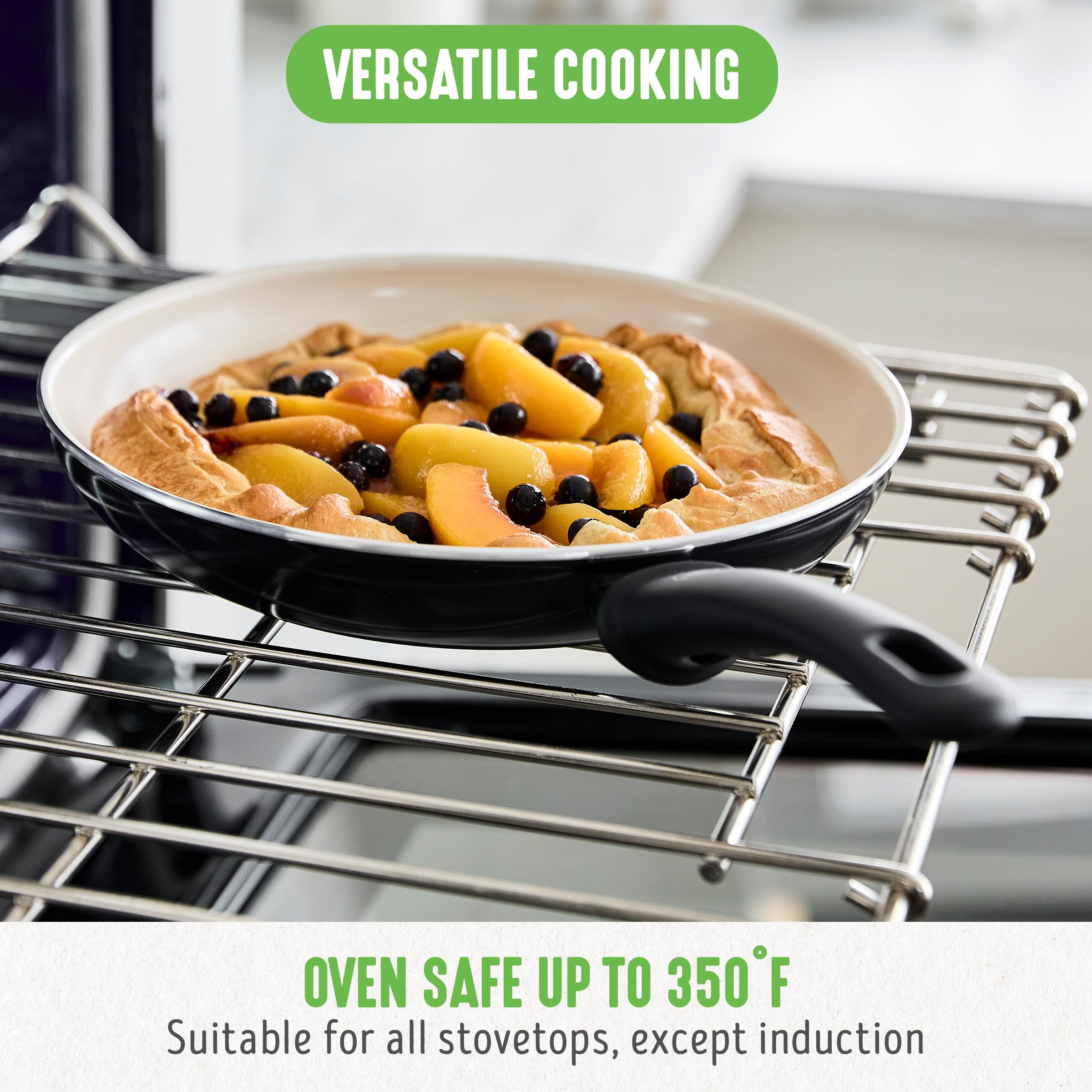 GreenLife Soft Grip 16-Piece Non-Toxic Ceramic Nonstick Cookware Set - PFAS-Free, Oven & Dishwasher Safe Pots and Pans with Glass Lids & Stay-Cool Handles - Perfect for Frying, Sauteing, and Cooking Sauces - Ideal for Home Chefs and Healthy Meal Prep