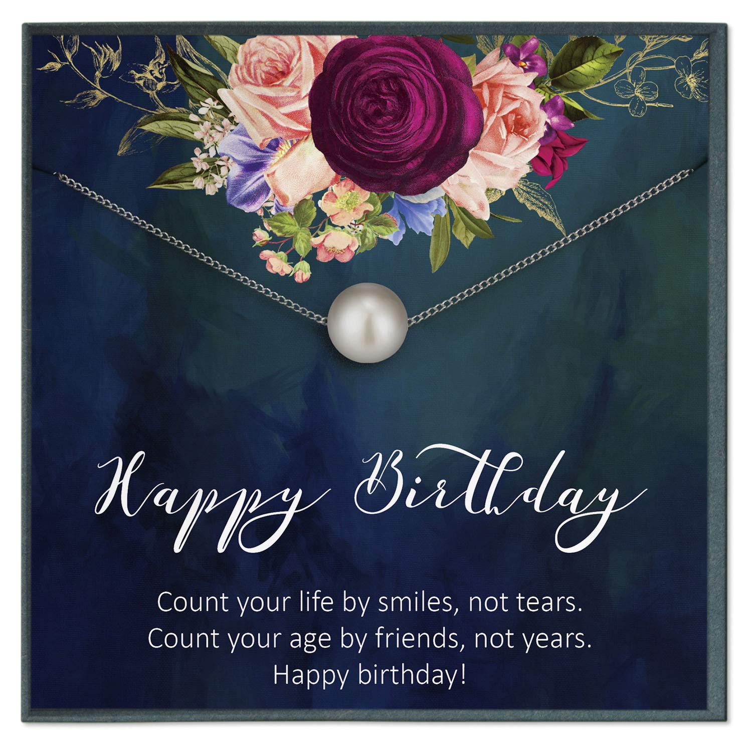 Grace Pearl Necklace for Women - Elegant Birthday Gift Jewelry for Her, Personalized Birthday Present for Friends, Mom, Wife | Perfect for Anniversaries, Valentine's Day & Special Occasions