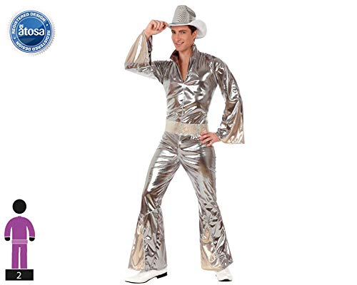 Disco Silver Costume for Adults - 70s Party Outfit, Halloween Dress Up, Themed Events & Dance Performances