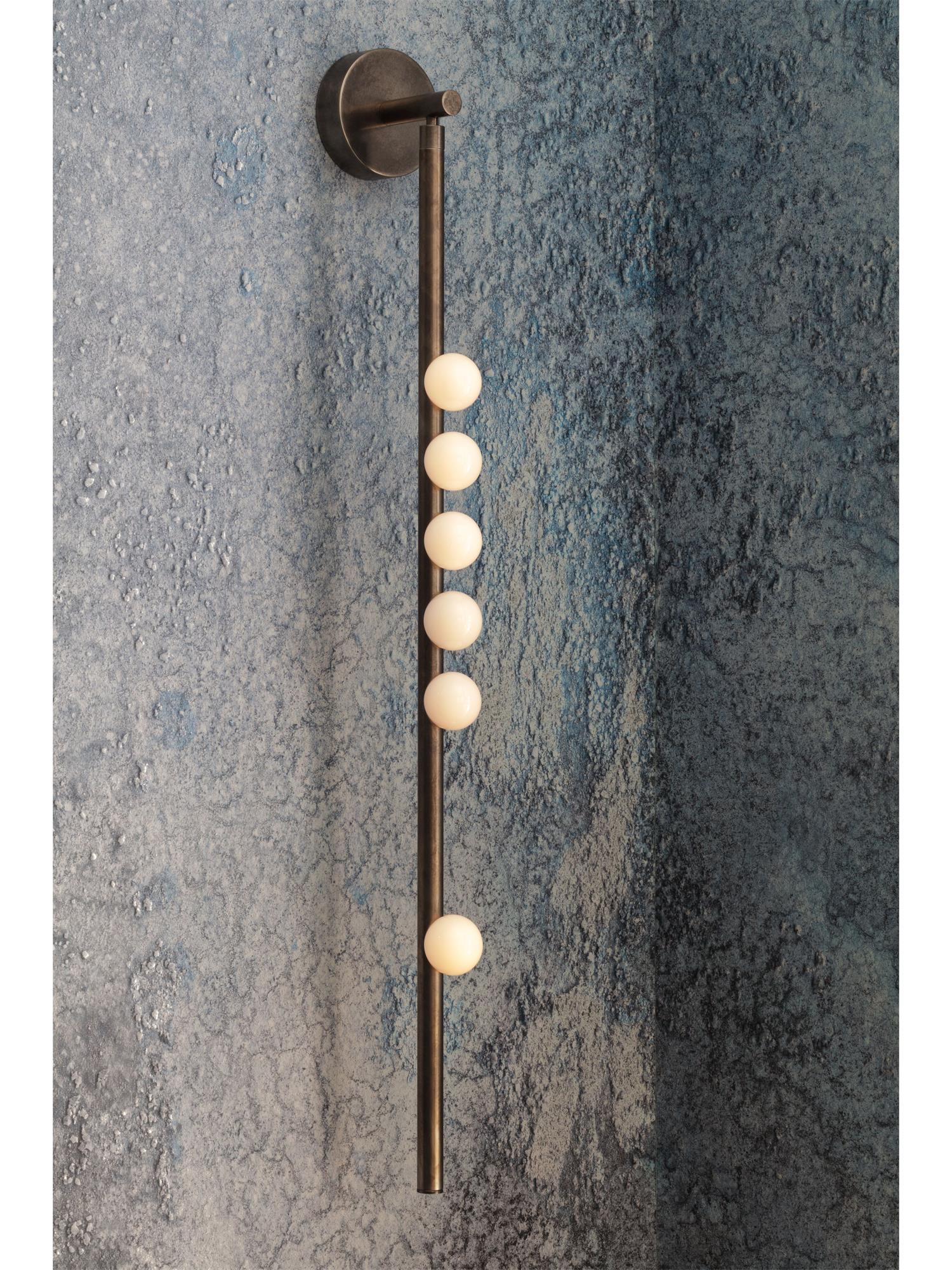 Brass Glass Tube Plug-in Wall Sconce Light - Vintage Industrial Style for Bedroom, Living Room, or Hallway Lighting